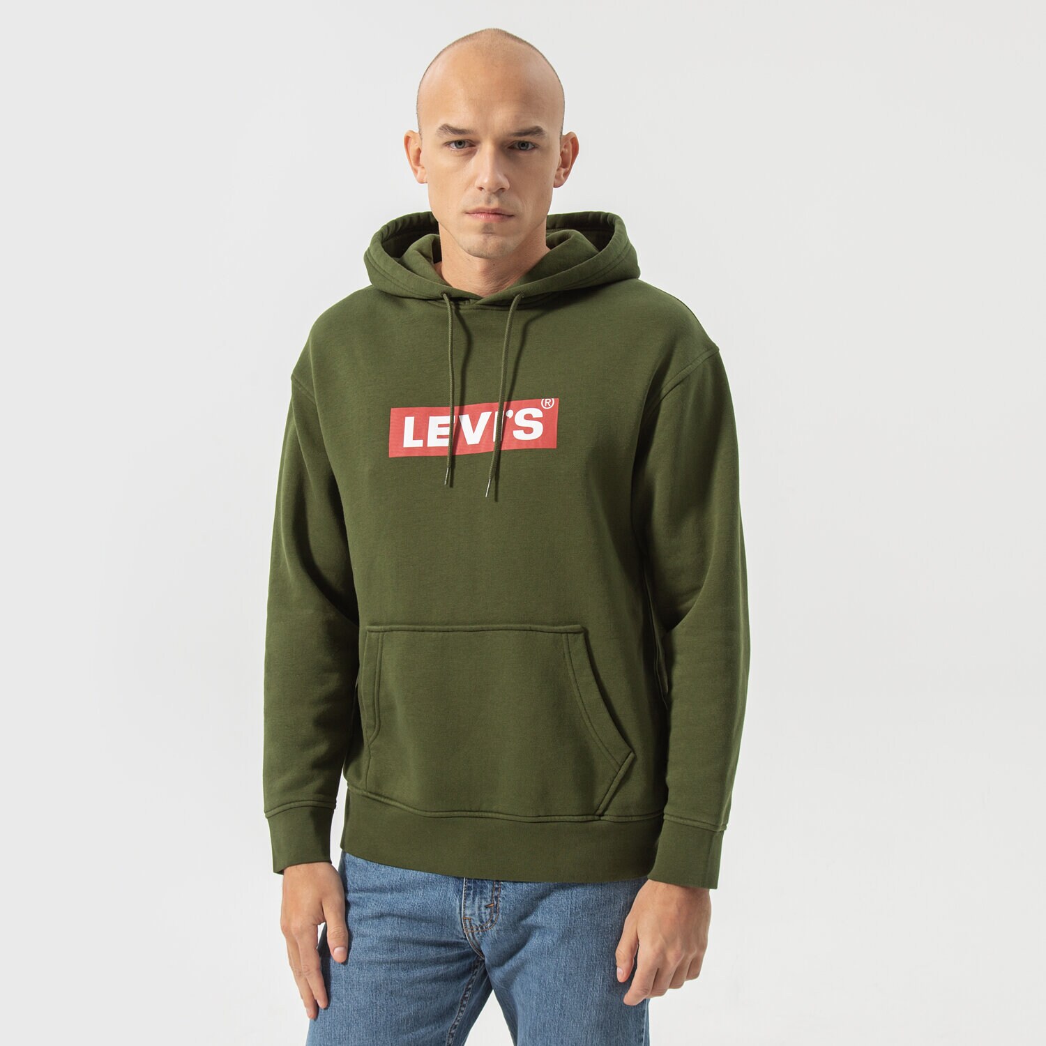 pánská mikina LEVI'S MIKINA S KAPUCÍ T3 RELAXD GRAPHIC HOODIE 38821-0115 KHAKI