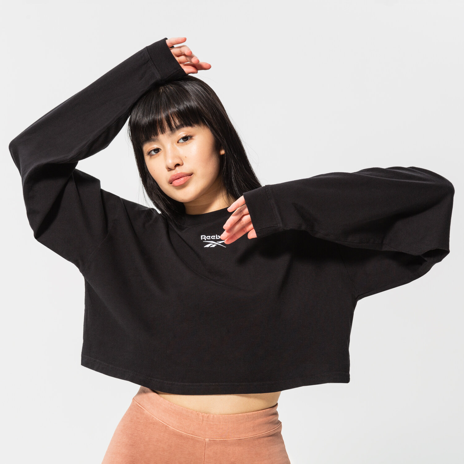 dámská mikina REEBOK MIKINA CL WDE COTTON LONGSLEEVE GS1679 ČERNÁ