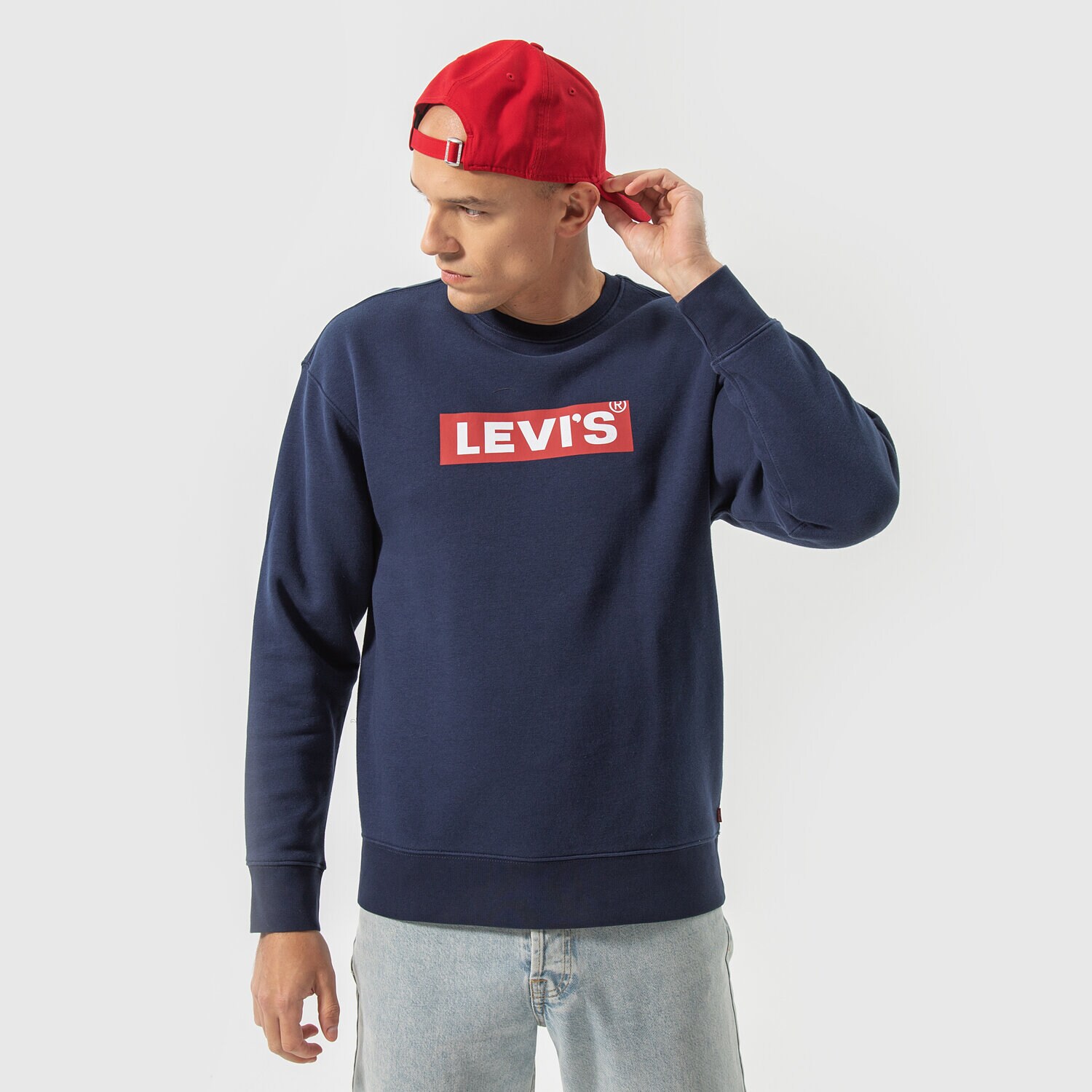 pánská mikina LEVI'S MIKINA T3 RELAXED GRAPHIC CREW 39134-0031 TMAVOMODRÁ