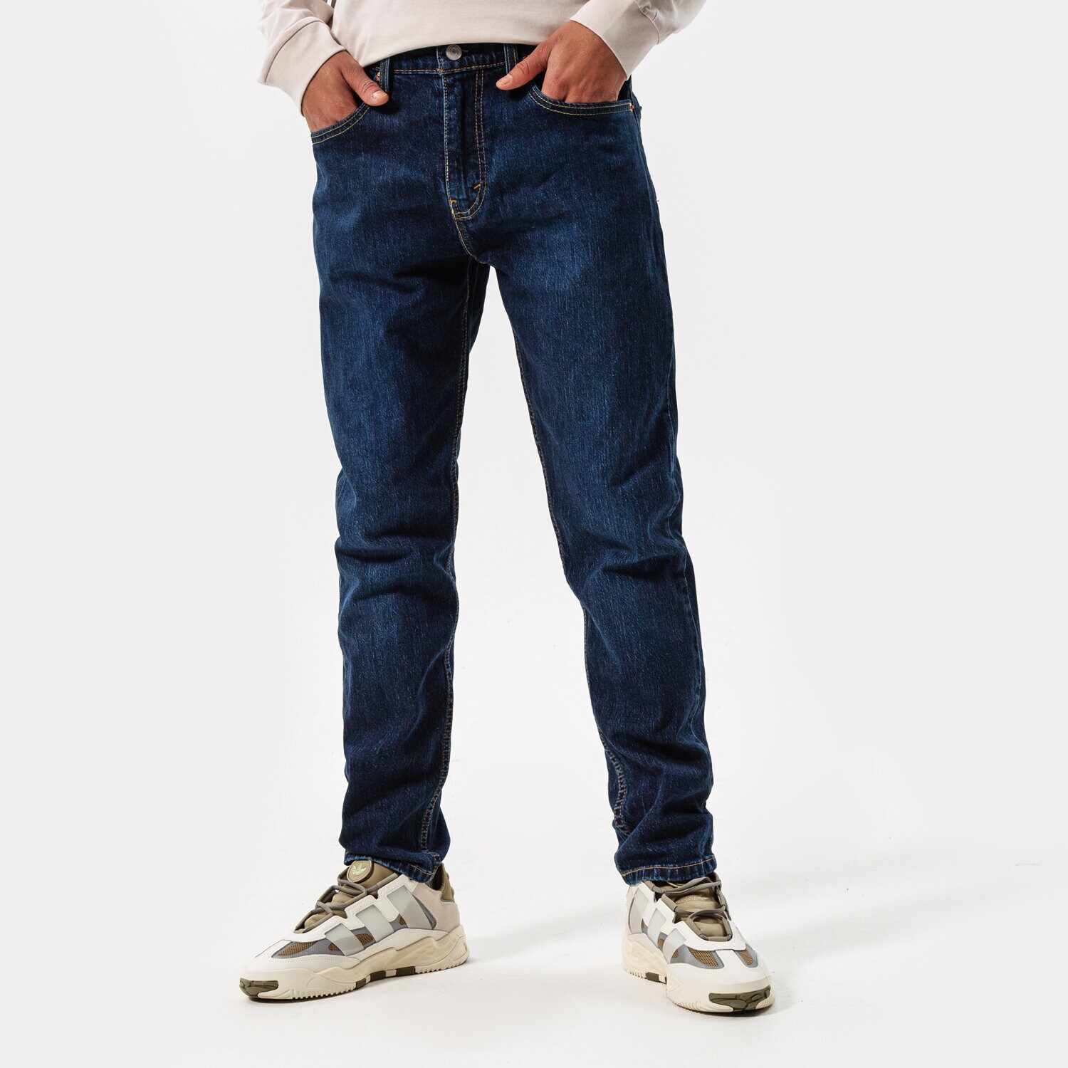 pánské kalhoty LEVI'S KALHOTY  502 TAPER HI BALL 57783-0102 MODRÁ