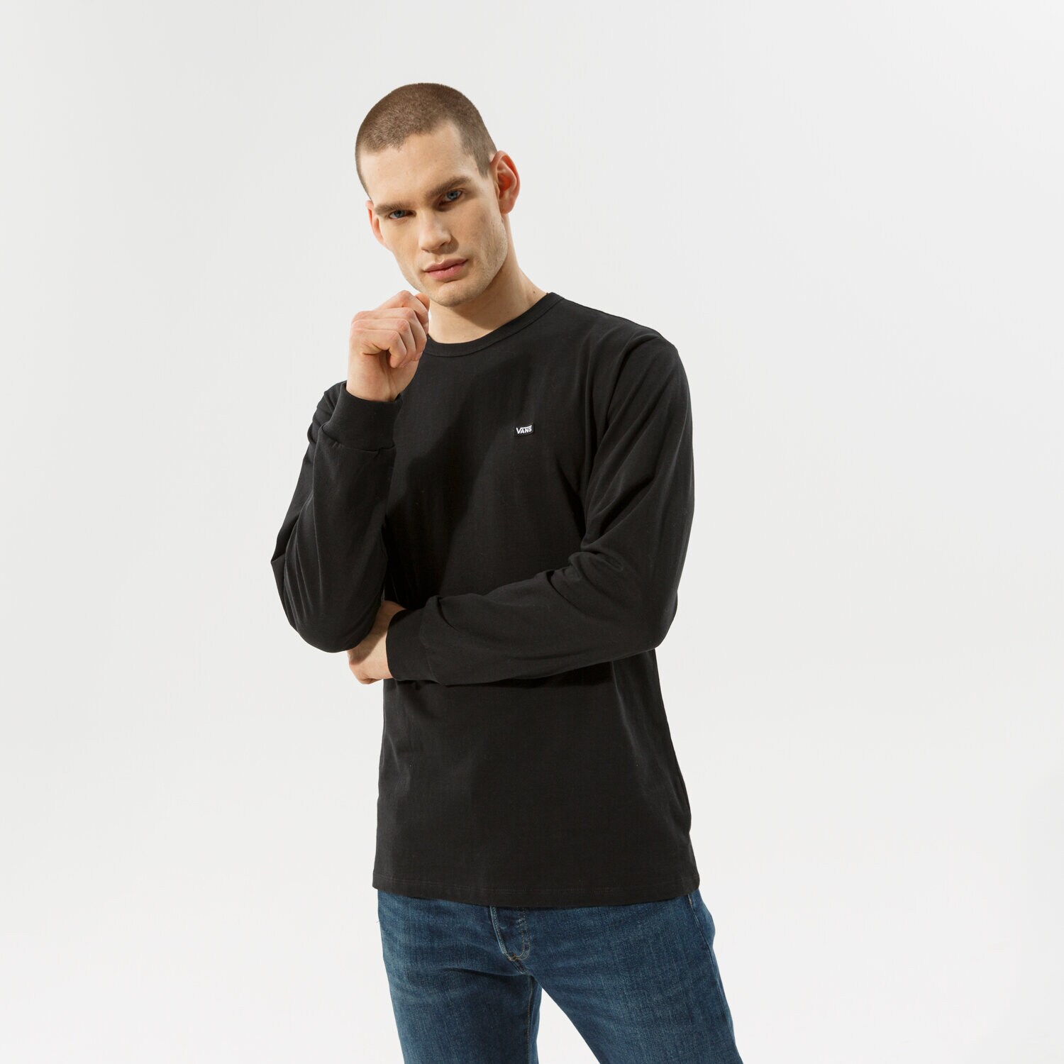 pánské tričko VANS TRIČKO MN OFF THE WALL CLASSIC LS VN0A4TURBLK1 ČERNÁ
