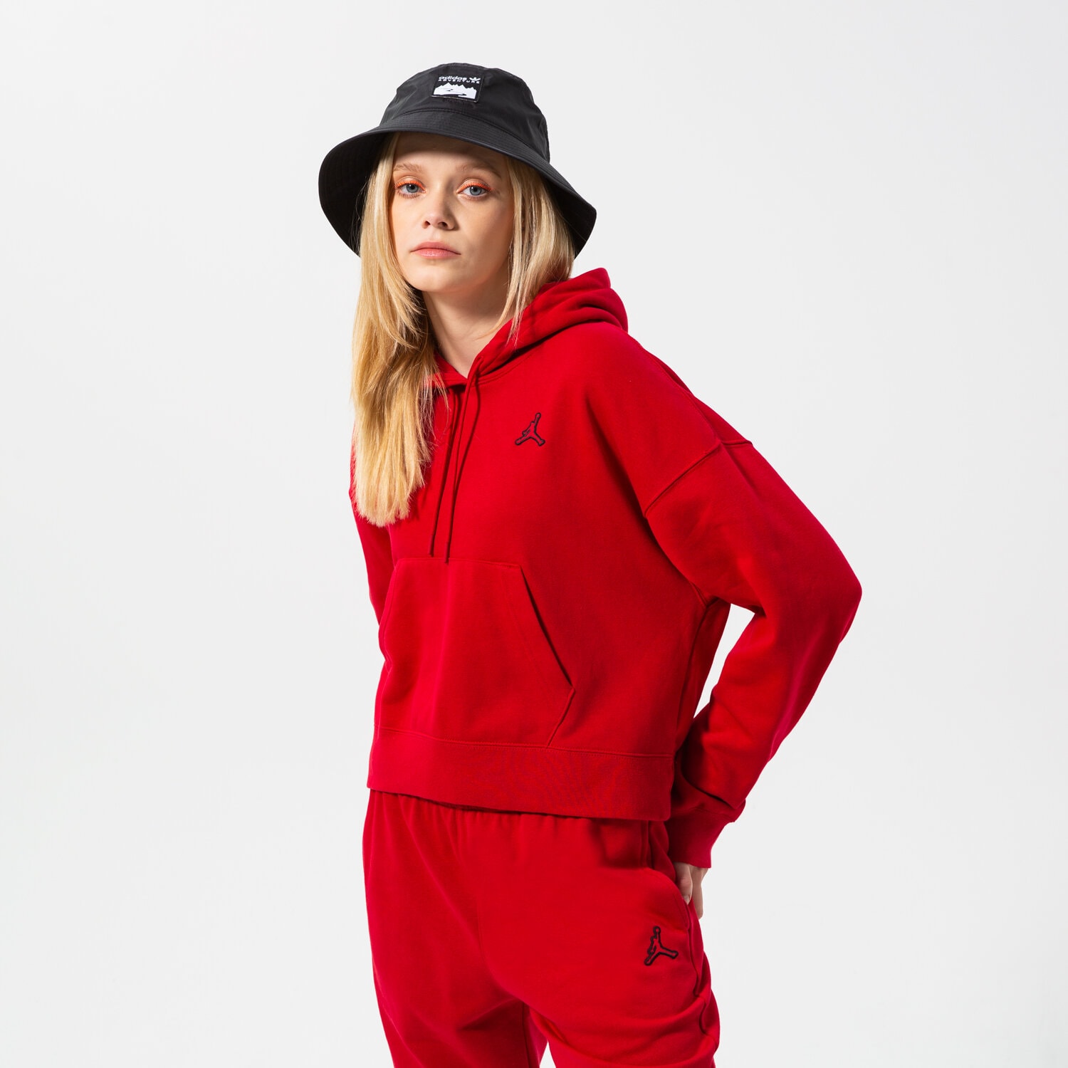dámská mikina JORDAN MIKINA S KAPUCÍ W J ESSEN FLC HOODIE CORE DN4570-687 ČERVENÁ