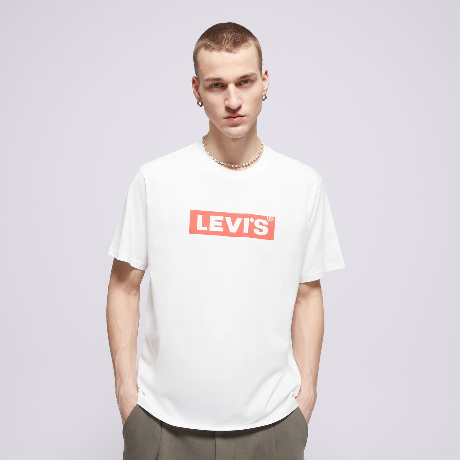 pánské tričko LEVI'S TRIČKO BOXTAB T 16143-0181 BÍLÁ