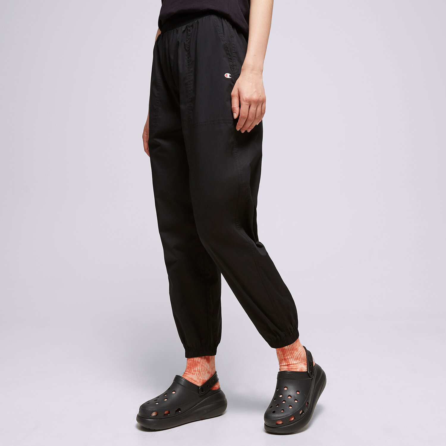 dámské kalhoty CHAMPION KALHOTY  ELASTIC CUFF PANTS 116102KK001 ČERNÁ