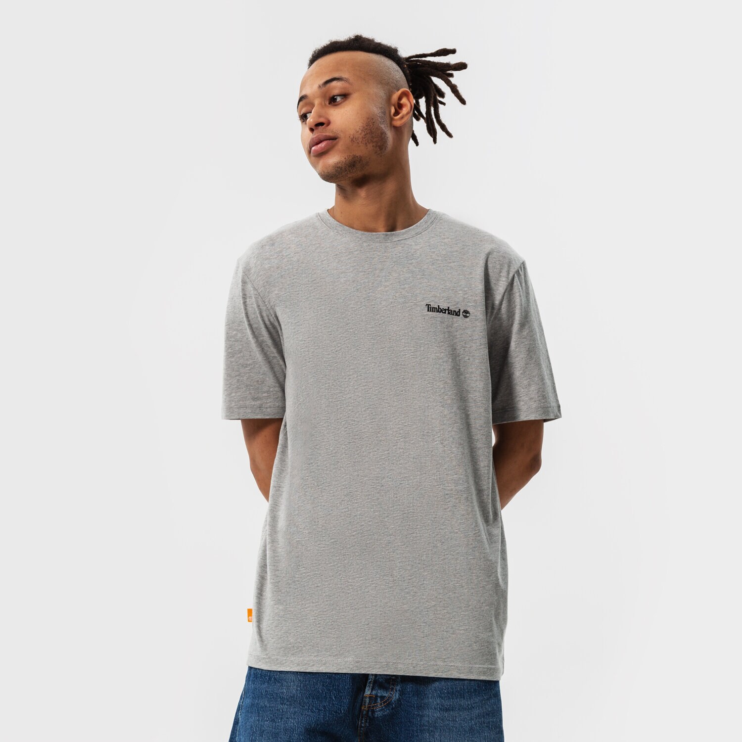 pánské tričko TIMBERLAND TRIČKO SMALL LOGO PRINT TB0A5PGZ0521 ŠEDÁ