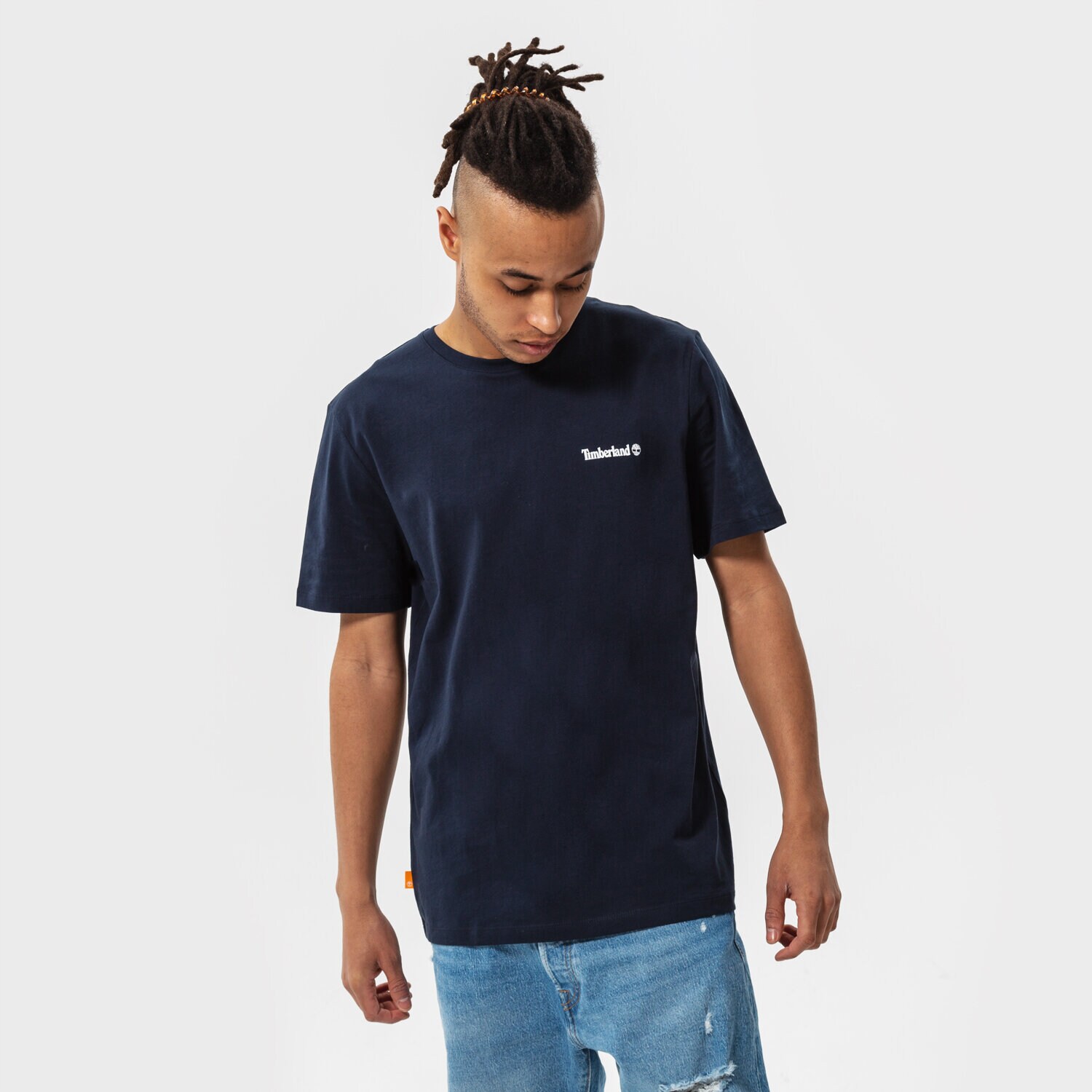 pánské tričko TIMBERLAND TRIČKO SMALL LOGO PRINT TB0A5PGZ4331 TMAVOMODRÁ