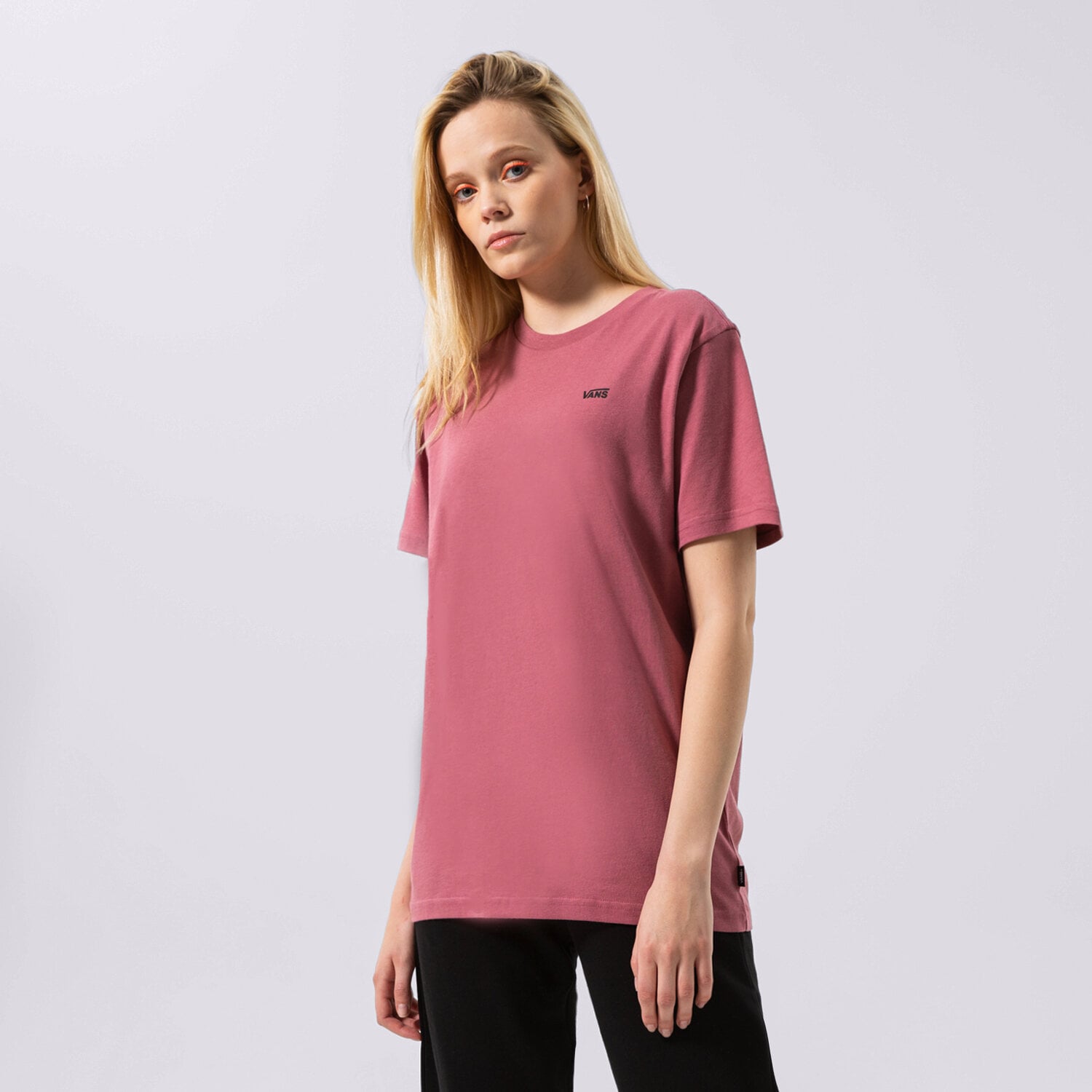 dámské tričko VANS TRIČKO LEFT CHEST LOGO TEE EM VN0A7RSRYRT1 BORDOVÁ