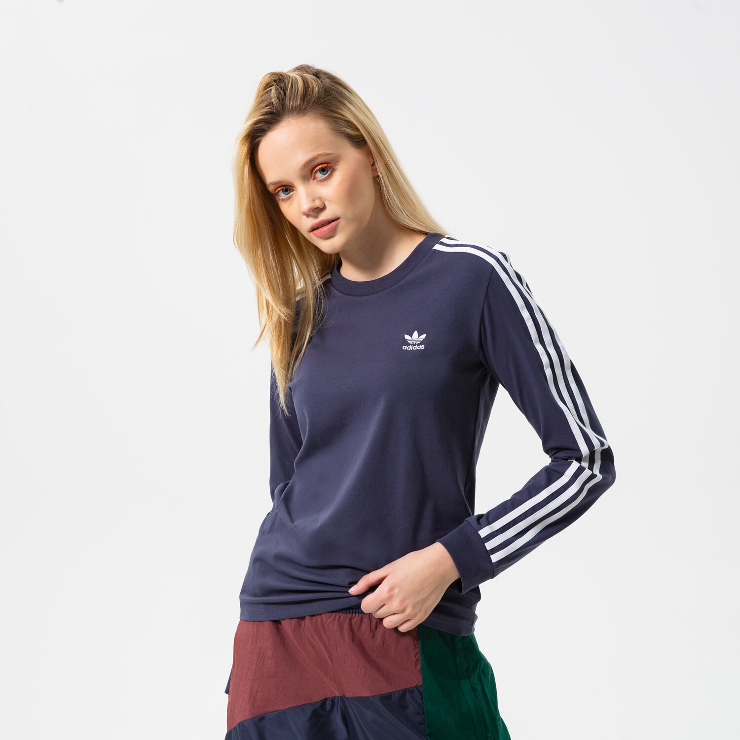 dámské tričko ADIDAS TRIČKO 3STR LONGSLEEVE HE6877 TMAVOMODRÁ