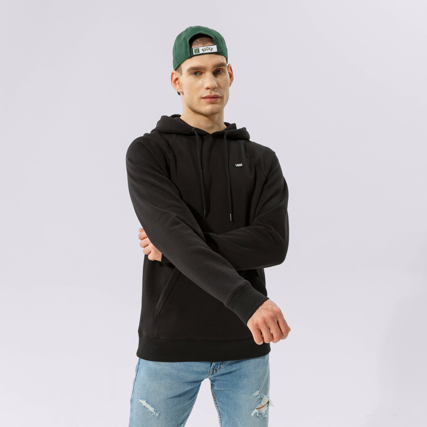 pánská mikina VANS MIKINA S KAPUCÍ MN VERSA VN0A49SNZ7W1 ČERNÁ