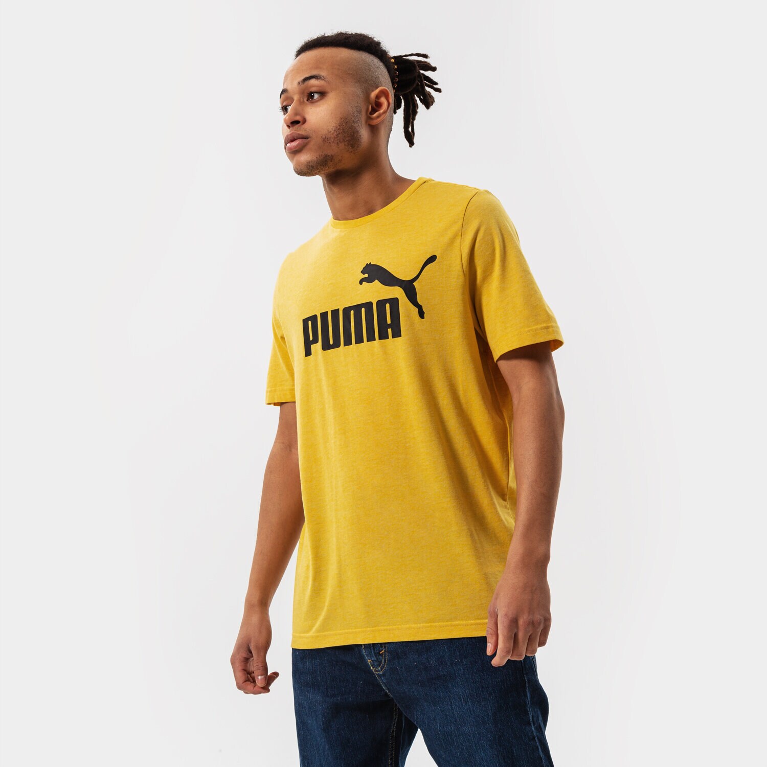 pánské tričko PUMA TRIČKO ESS HEATHER TEE 58673631 ŽLUTÁ