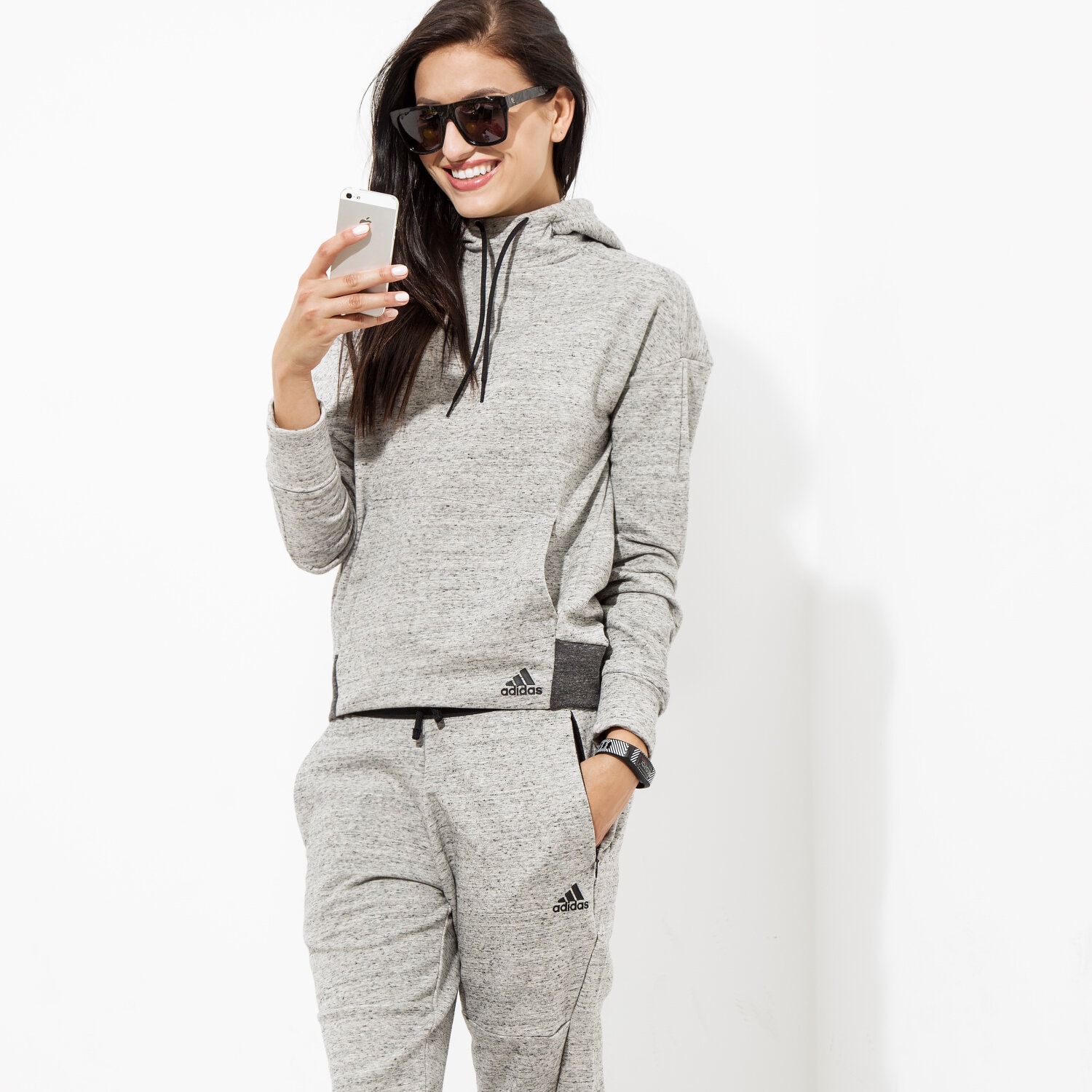 dámská mikina ADIDAS MIKINA CO FL HOODY AZ3067 ŠEDÁ