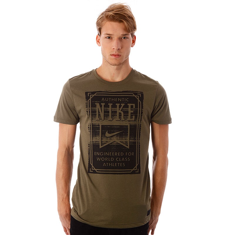 pánské tričko NIKE TRIČKO S+ SCANNER DFB SS TEE 547551222 KHAKI