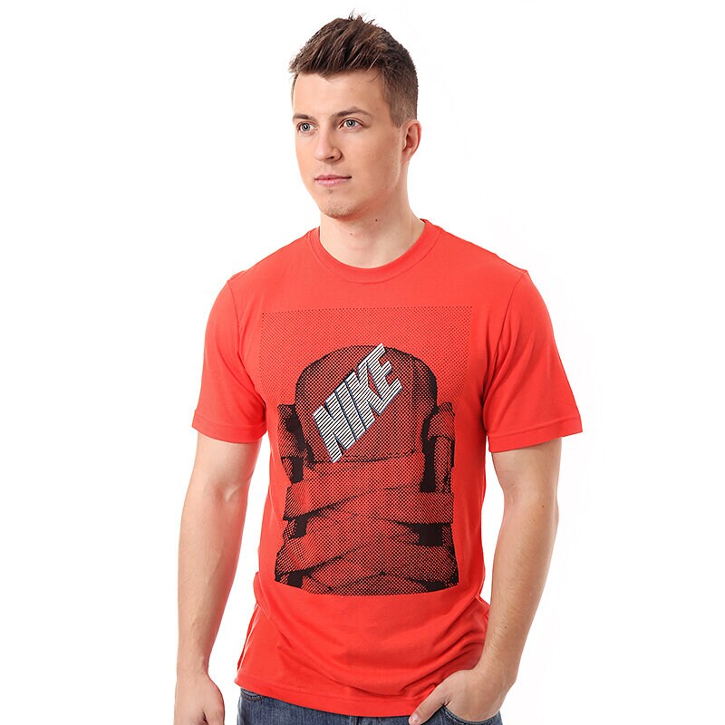 pánské tričko NIKE TRIČKO TEE-TONGUE TIED 589748633 ČERVENÁ