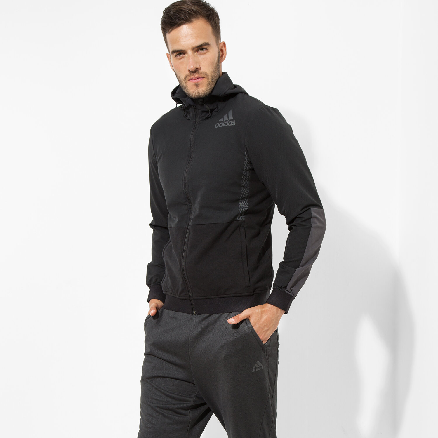 pánská mikina ADIDAS MIKINA WORKOUT FZ HOOD AZ1290 ČERNÁ