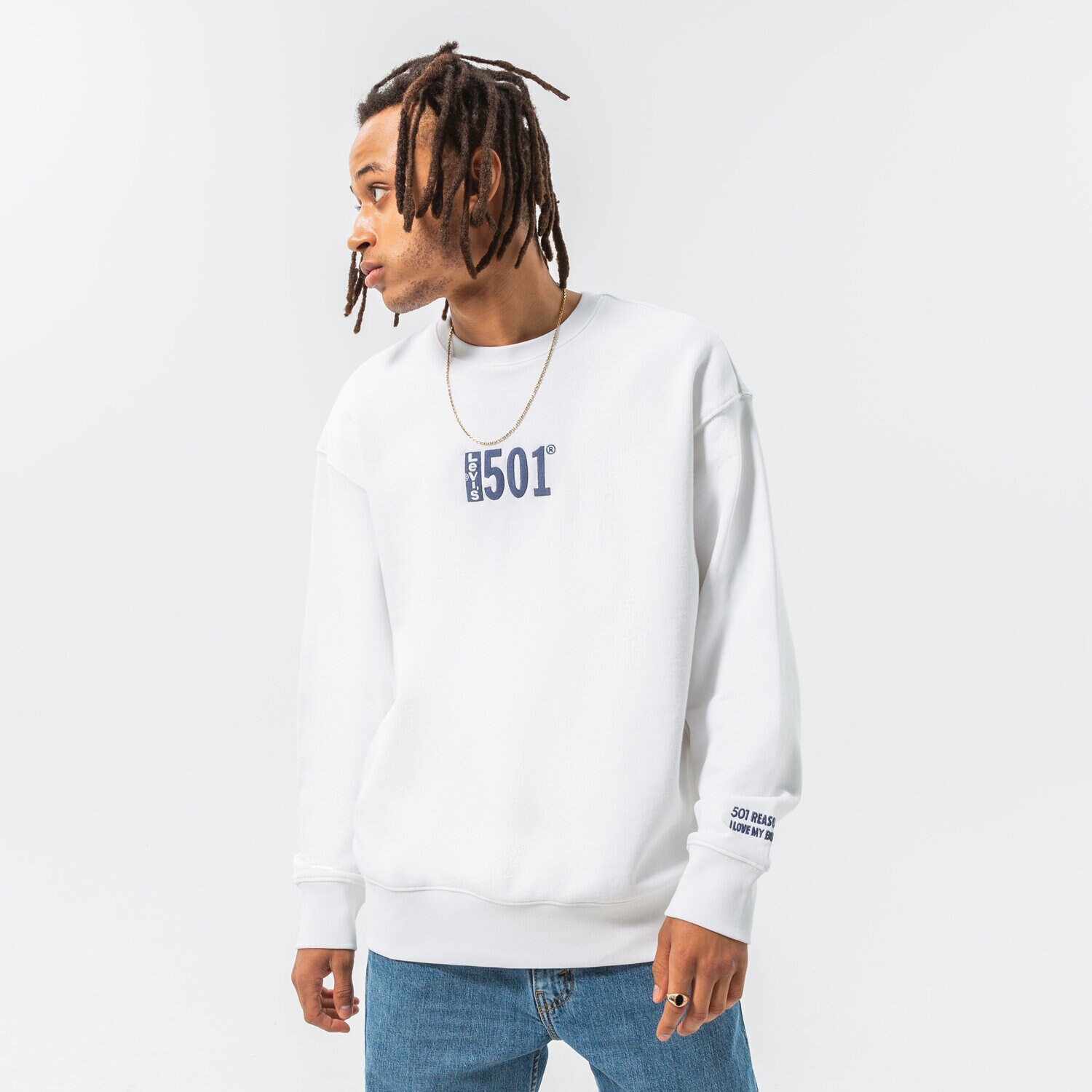 pánská mikina LEVI'S MIKINA RELAXD GRAPHIC CREW 38712-0056 BÍLÁ
