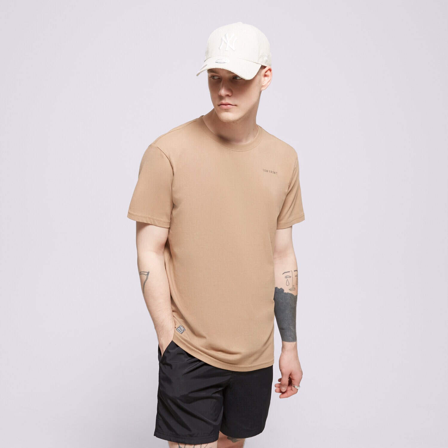 pánské tričko CONFRONT TRIČKO SMALL LOGO BROWN CF123TSM72004 HNĚDÁ