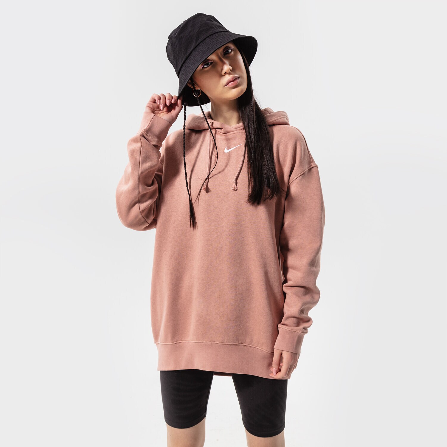 dámská mikina NIKE MIKINA S KAPUCÍ SPORTSWEAR OVERSIZED DQ5097-609 RŮŽOVÁ