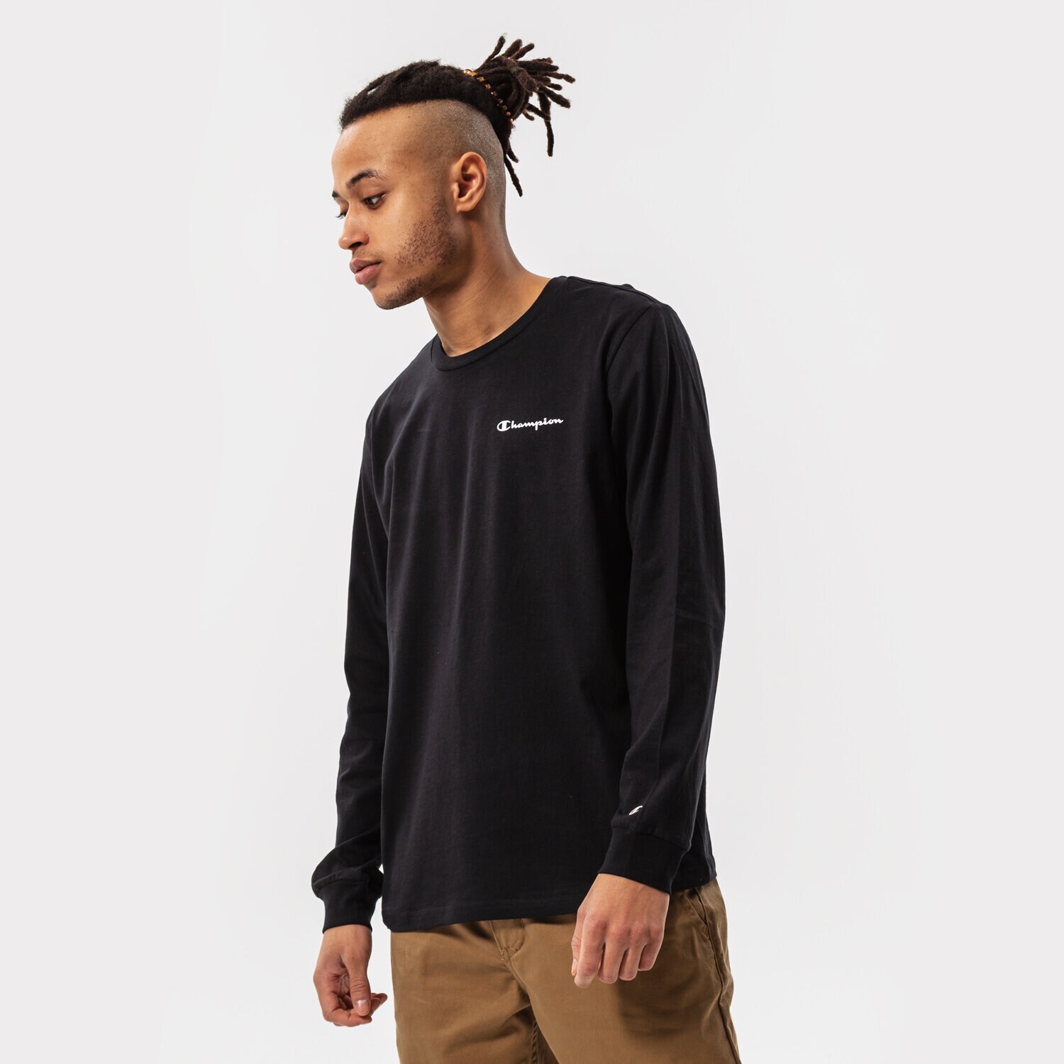 pánské tričko CHAMPION TRIČKO LONG SLEEVE TRIČKO 217162KK001 ČERNÁ