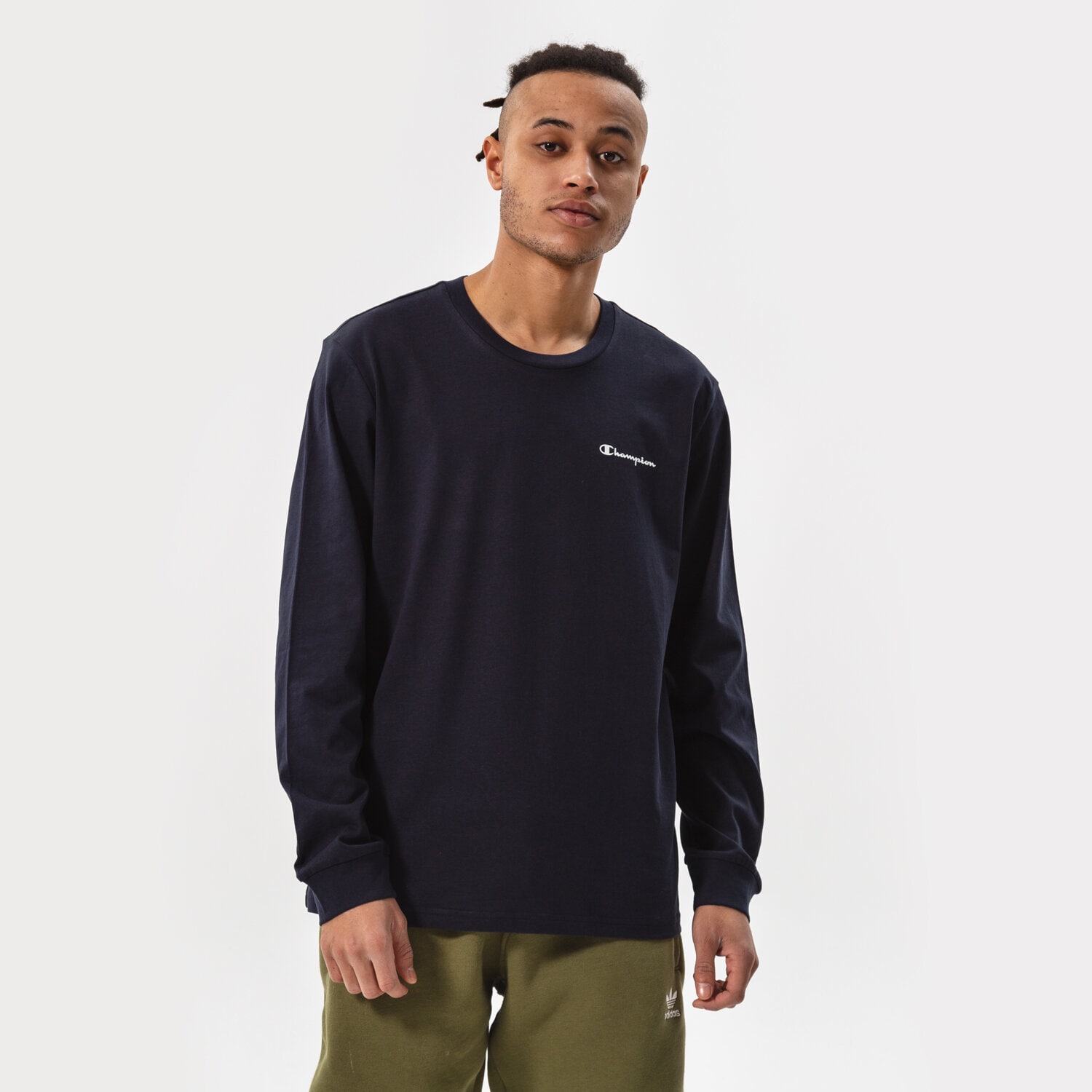 pánské tričko CHAMPION TRIČKO LONG SLEEVE TRIČKO 217162BS501 TMAVOMODRÁ