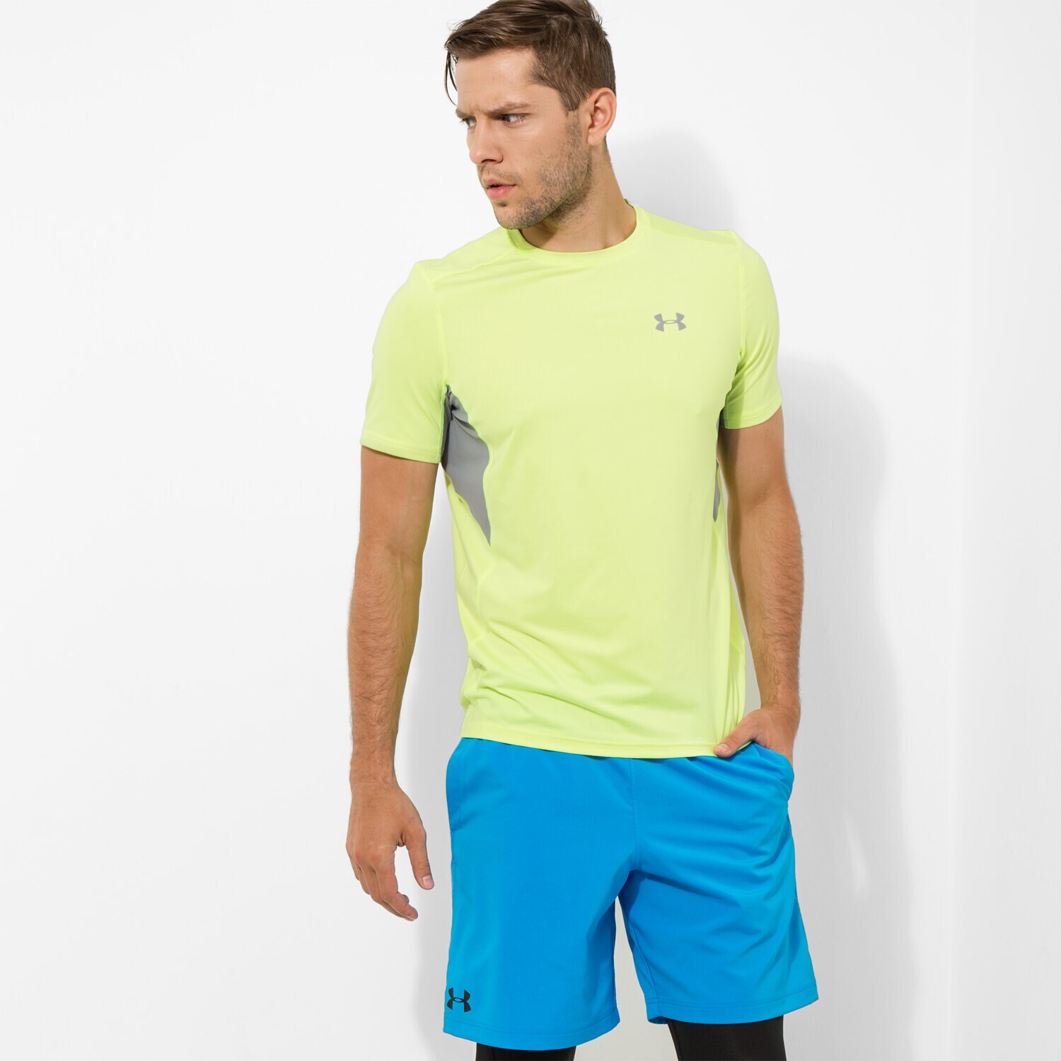 pánské tričko UNDER ARMOUR TRIČKO COLSWITC RUN 1271844786 ŽLUTÁ