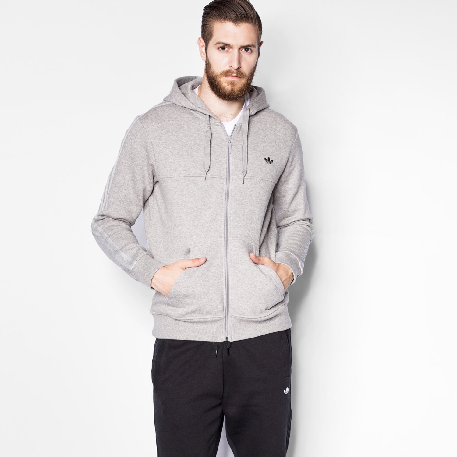 pánská mikina ADIDAS MIKINA CLASSIC TRFL FZ AZ1121 ŠEDÁ