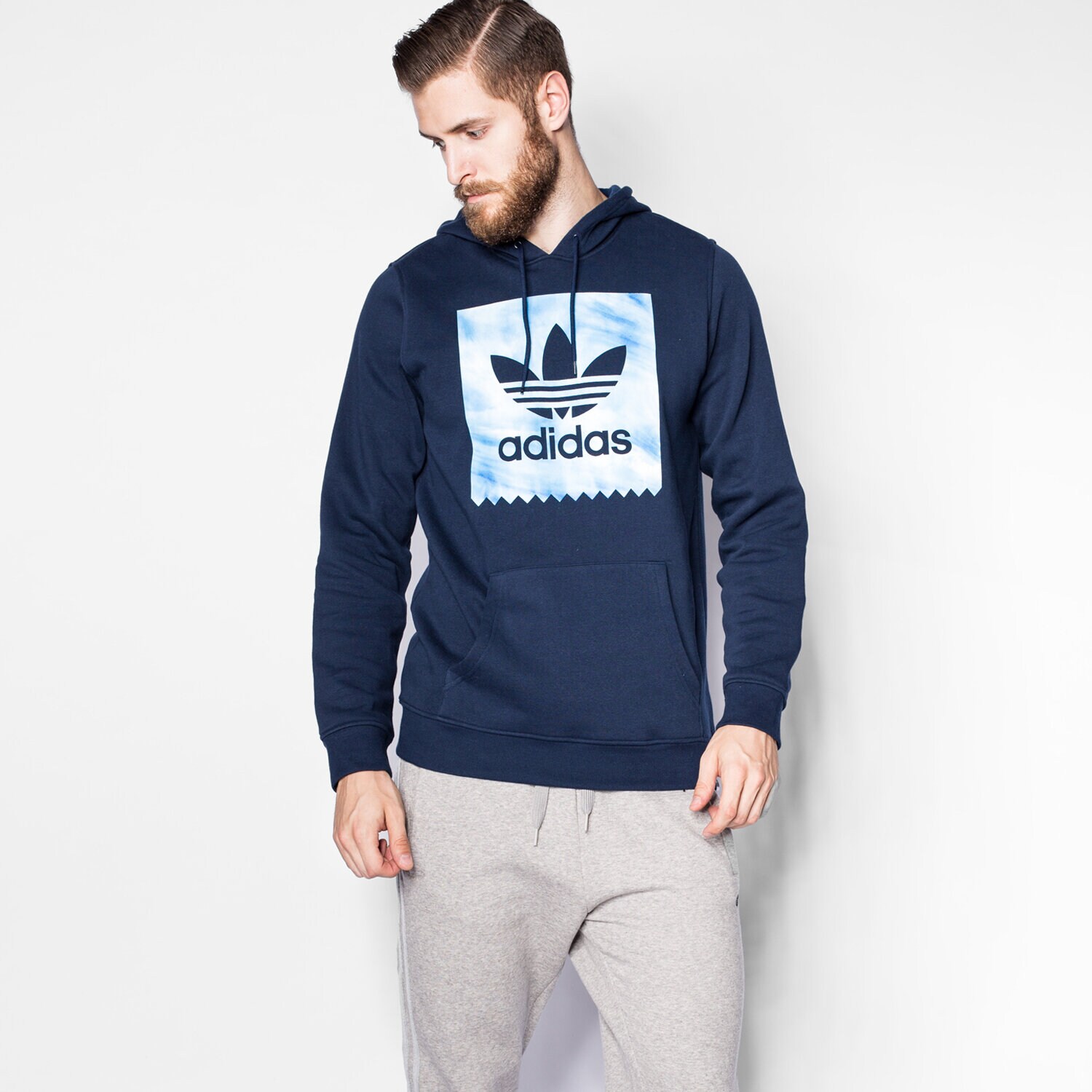 pánská mikina ADIDAS MIKINA SKY DYE BB HD AY8896 TMAVOMODRÁ