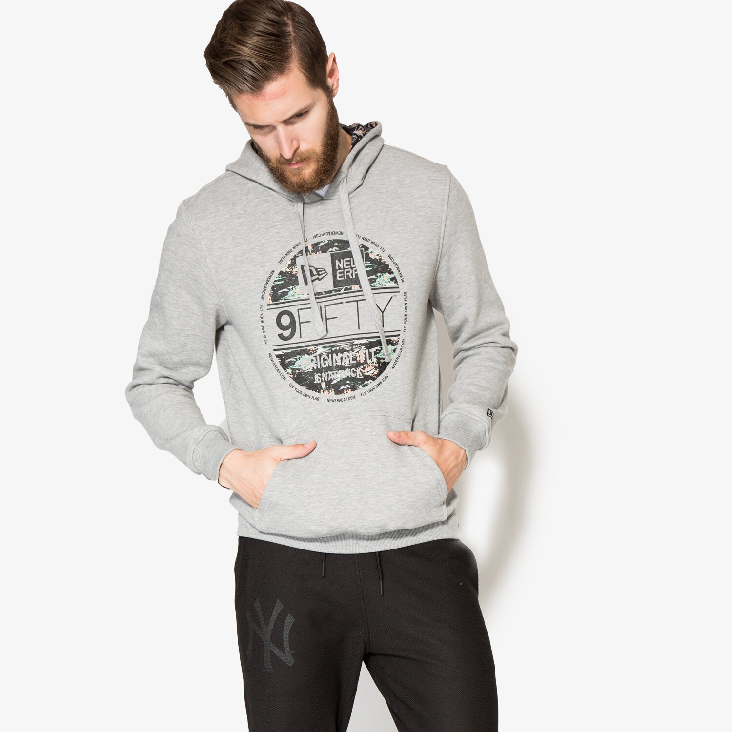 pánská mikina NEW ERA MIKINA OFFSHORE VS HOODY 11278119 ŠEDÁ