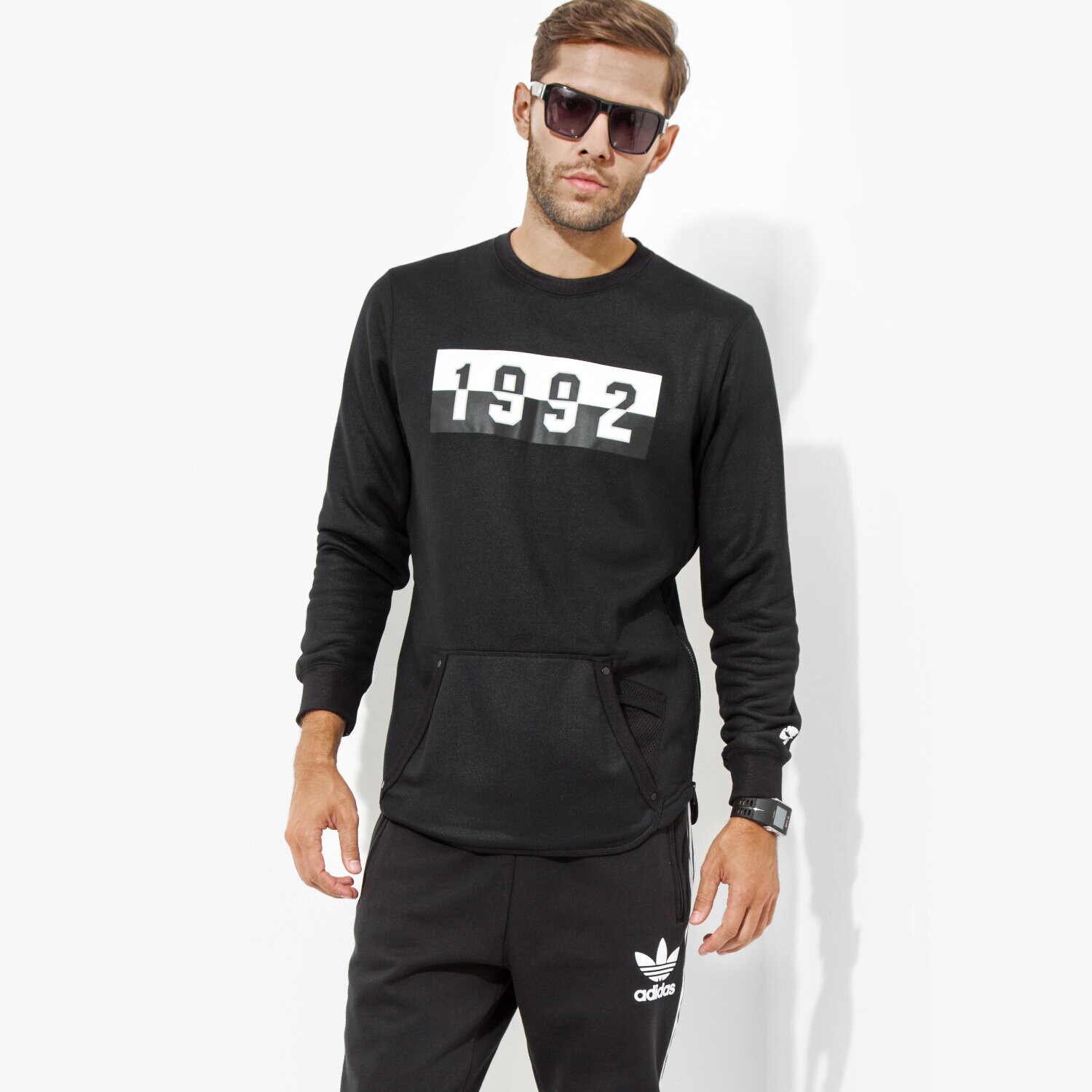 pánská mikina NIKE MIKINA M NK AIR CRW 802627010 ČERNÁ
