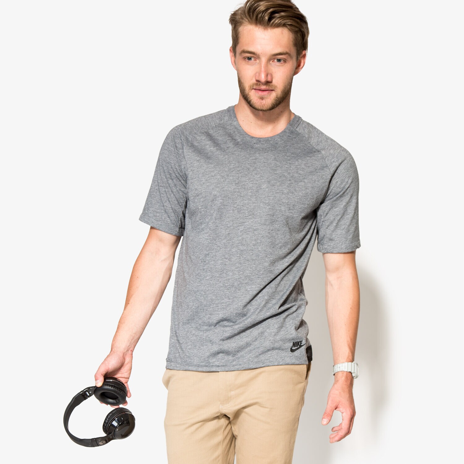 pánské tričko NIKE TRIČKO M NSW BND TOP KNT 805122091 ŠEDÁ