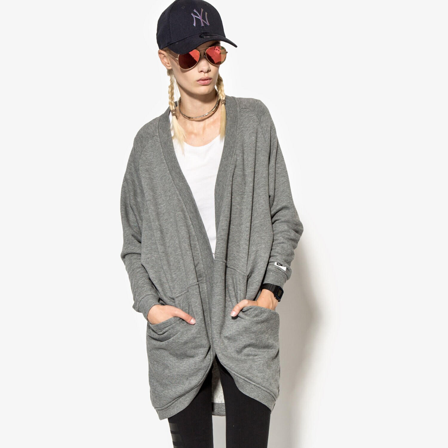 dámská mikina NIKE MIKINA W NSW MDRN CRDGN 805523091 ŠEDÁ