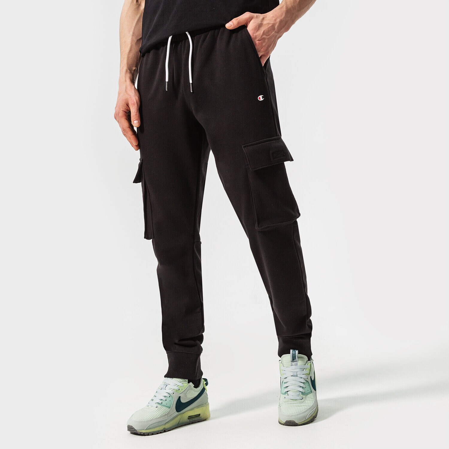 pánské kalhoty CHAMPION KALHOTY  RIB CUFF CARGO PANT 217421KK001 ČERNÁ