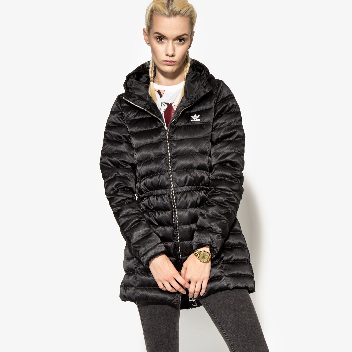 dámská zimní bunda ADIDAS KABÁT SLIM COAT AY4765 ČERNÁ