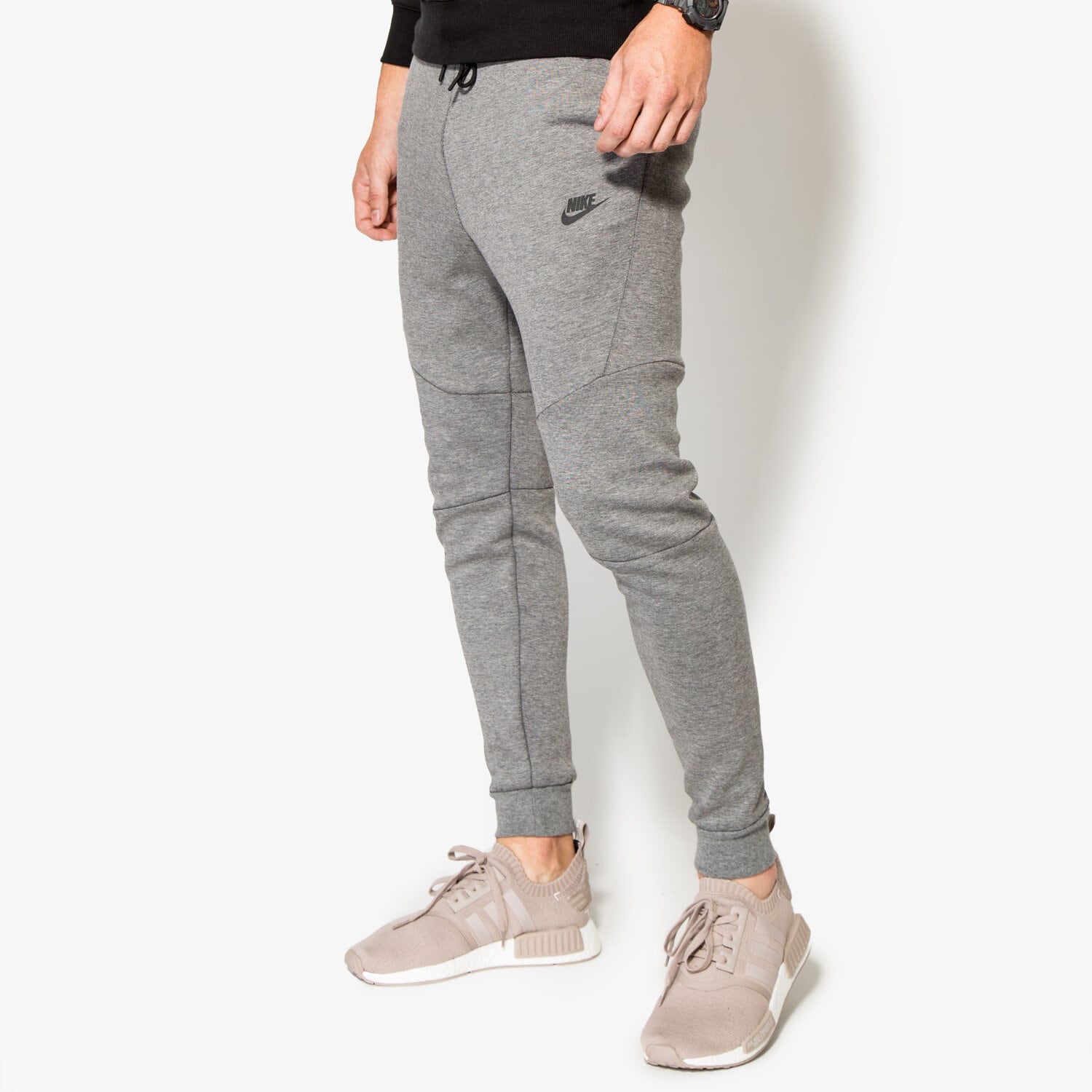 pánské kalhoty NIKE KALHOTY  M NSW TCH FLC JOGGER 805162091 ŠEDÁ