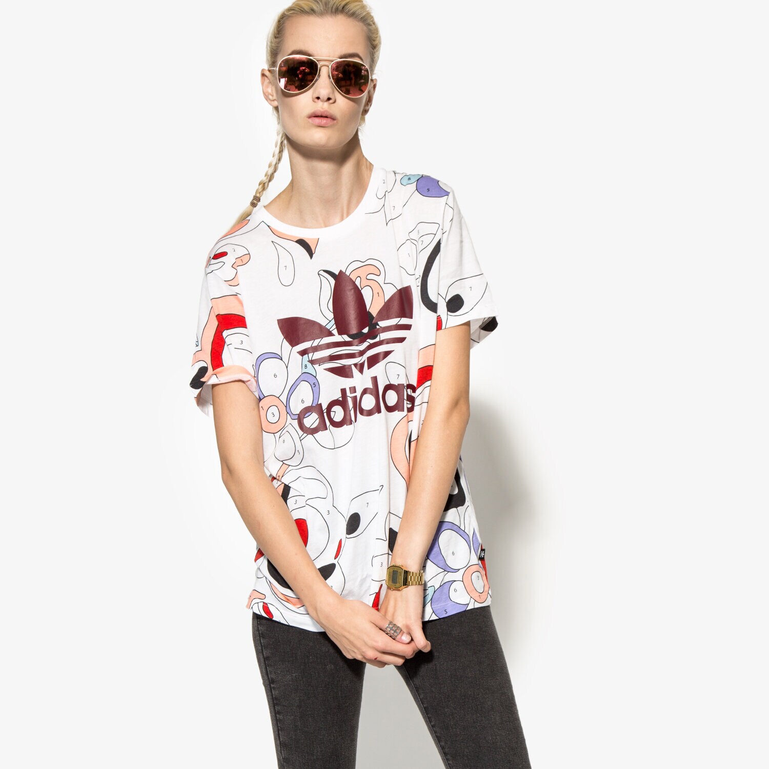 dámské tričko ADIDAS TRIČKO RITA ORA AY7134 VÍCEBAREVNÁ