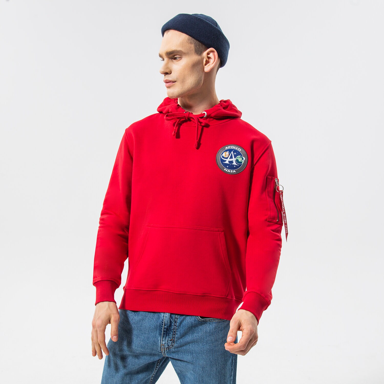 pánská mikina ALPHA INDUSTRIES MIKINA S KAPUCÍ APOLLO MISSION HOODY 106338328 FIALOVÁ
