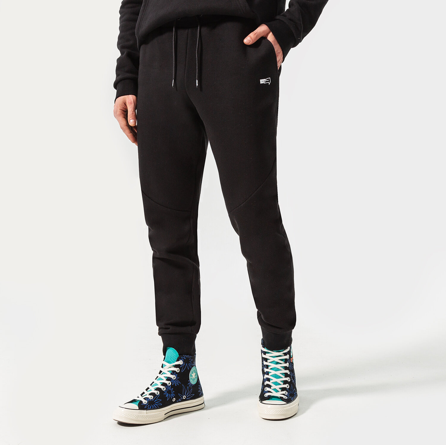 pánské kalhoty CONFRONT KALHOTY  ESSENTIAL CF122SPM90001 ČERNÁ