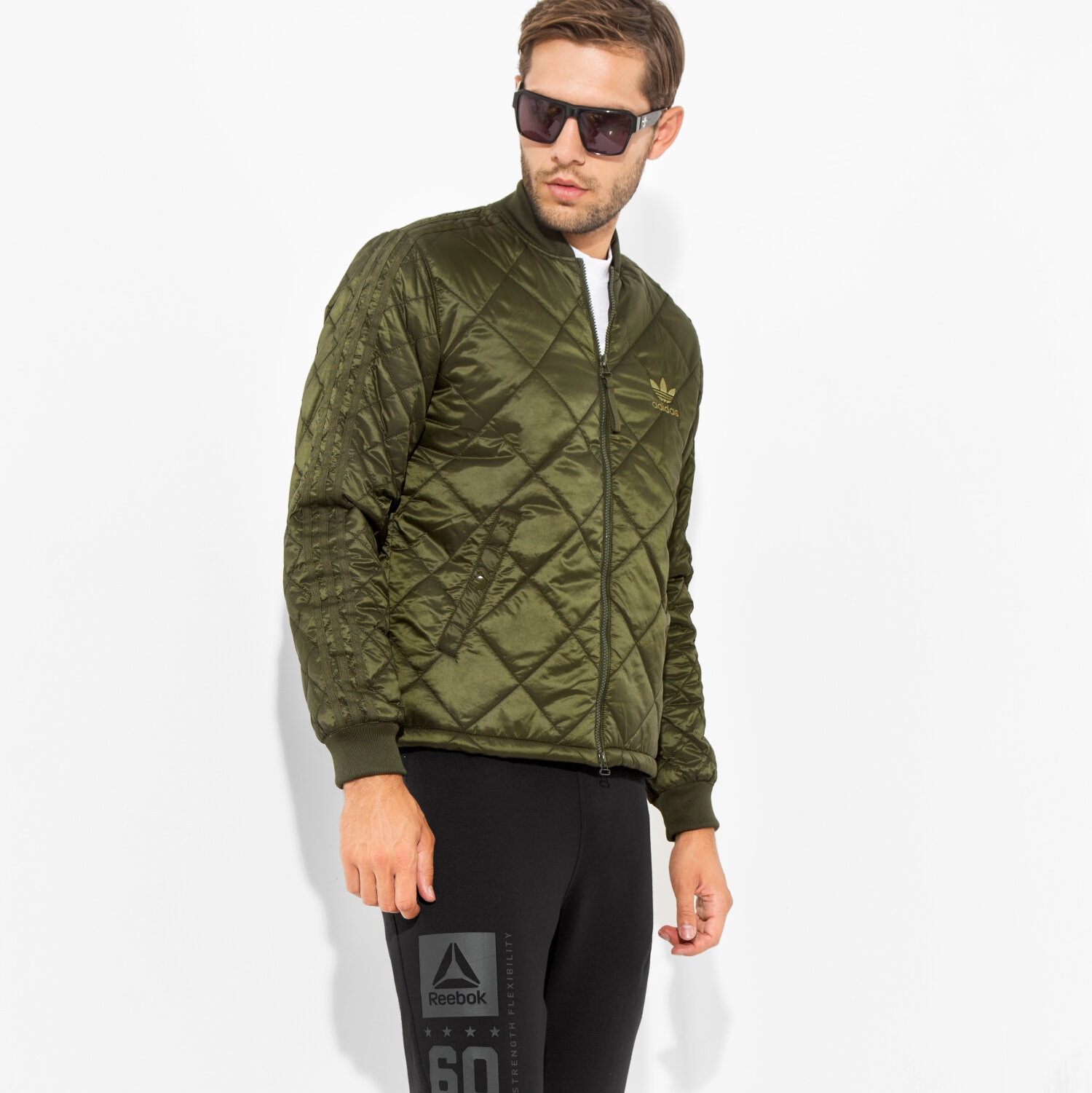 pánská zimní bunda ADIDAS BUNDA QUILTED SST AY9144 ZELENÁ