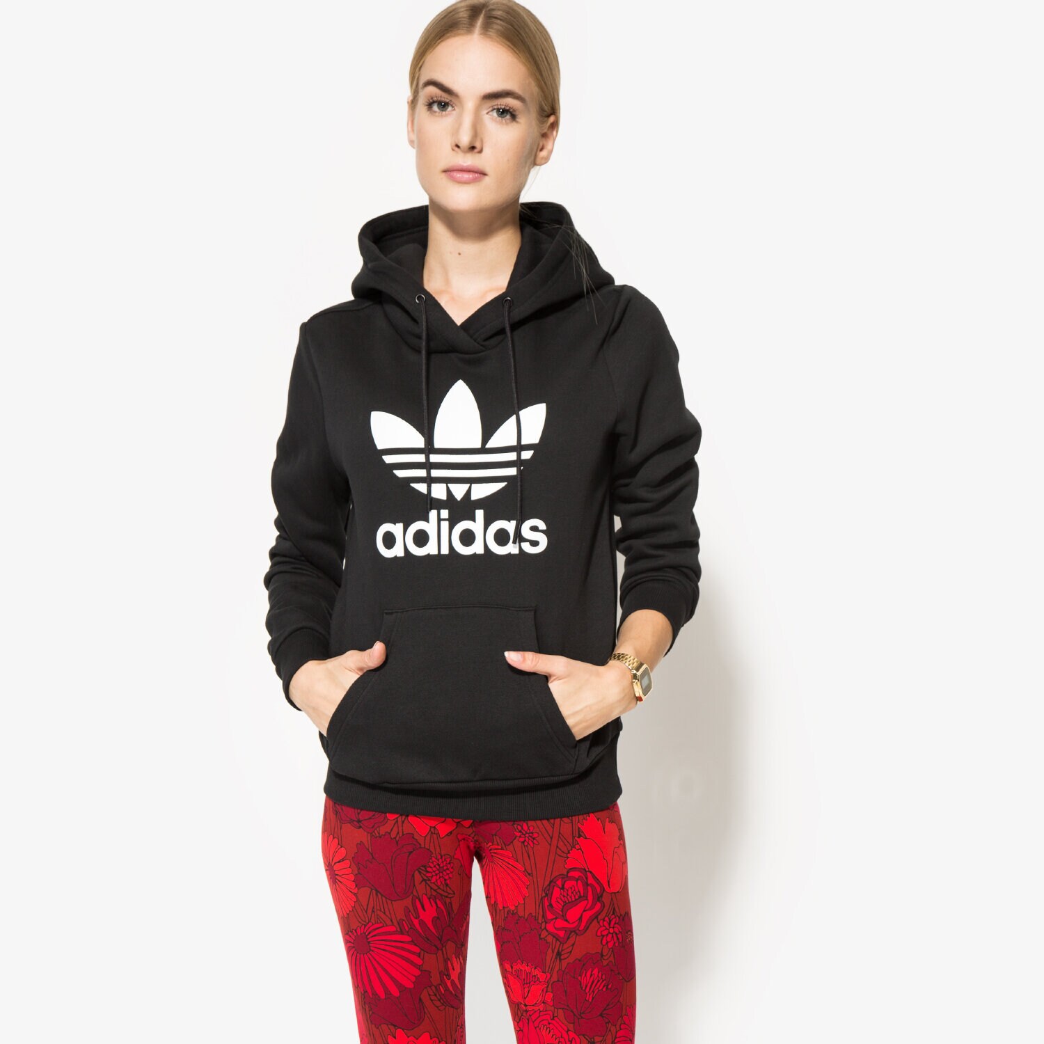 dámská mikina ADIDAS MIKINA TRF LOGO HOODIE AJ8407 ČERNÁ