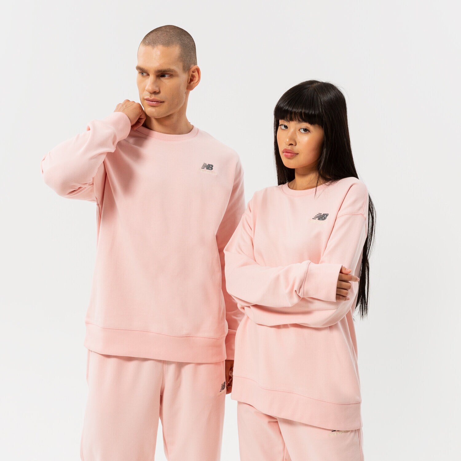 dámská mikina NEW BALANCE MIKINA NB ESSENTIALS UNI-SSENTIALS CREW UT21501PIE RŮŽOVÁ