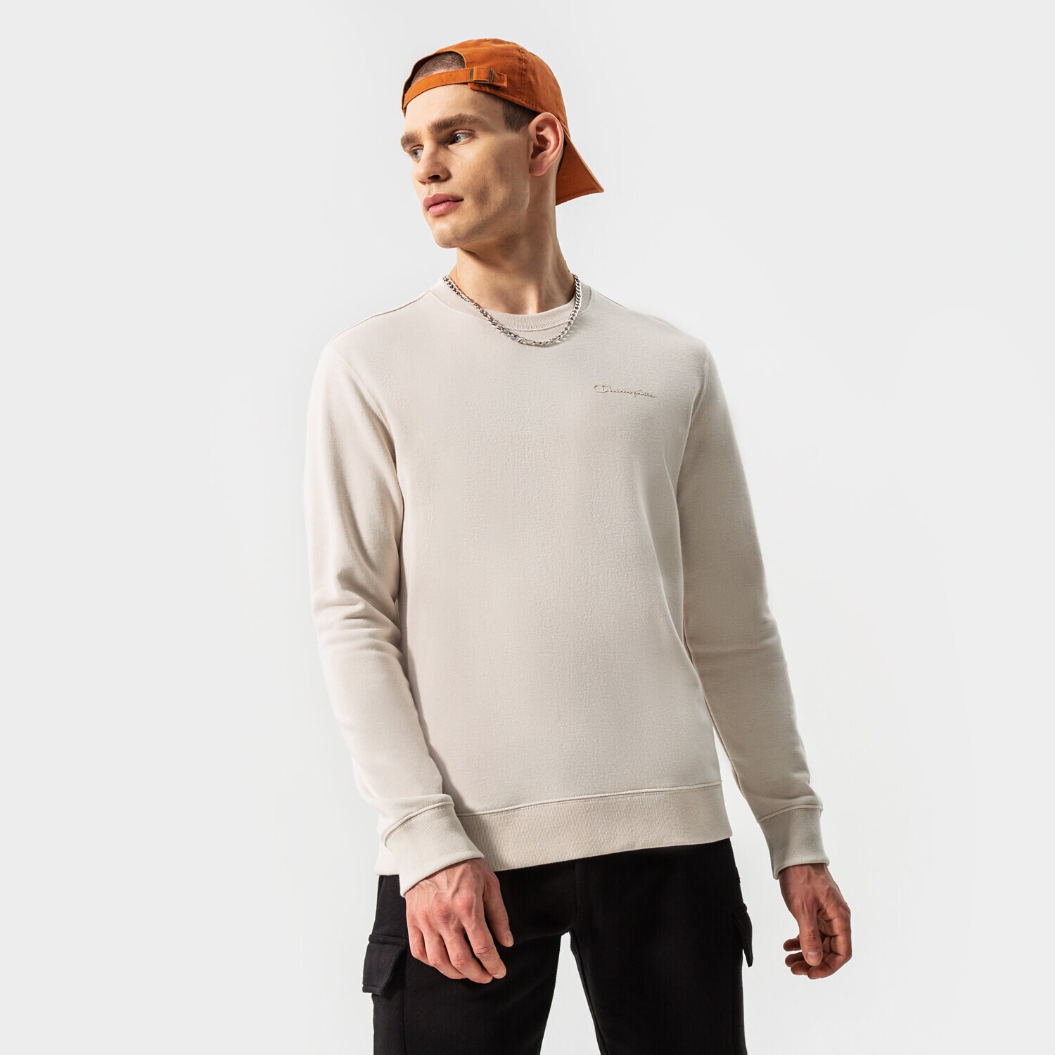 pánská mikina CHAMPION MIKINA CREWNECK SWEATSHIRT 217154MS014 HNĚDÁ