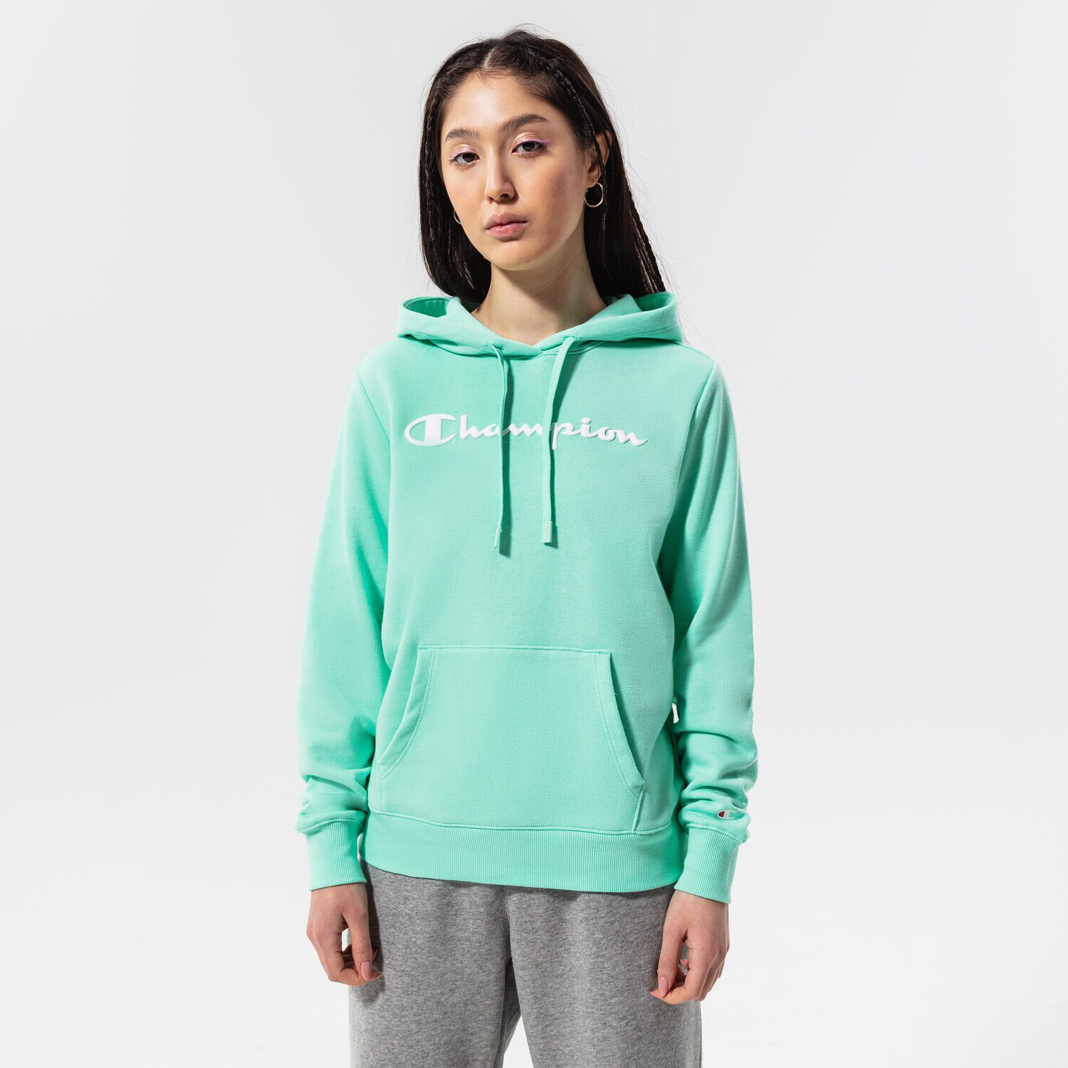 dámská mikina CHAMPION MIKINA S KAPUCÍ HOODED SWEATSHIRT 114858GS101 mátová