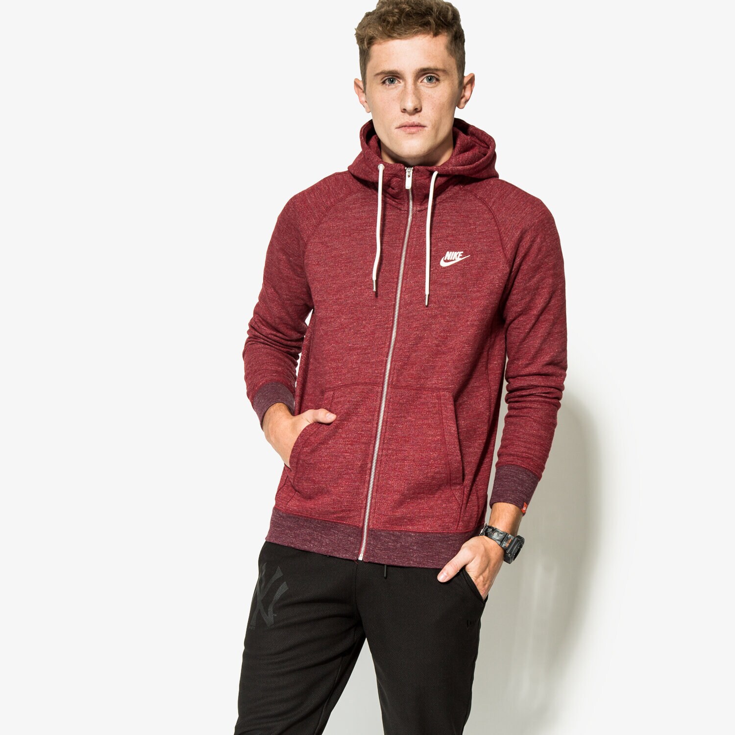 pánská mikina NIKE MIKINA M NSW LEGACY HOODIE FZ FT 805057677 BORDOVÁ