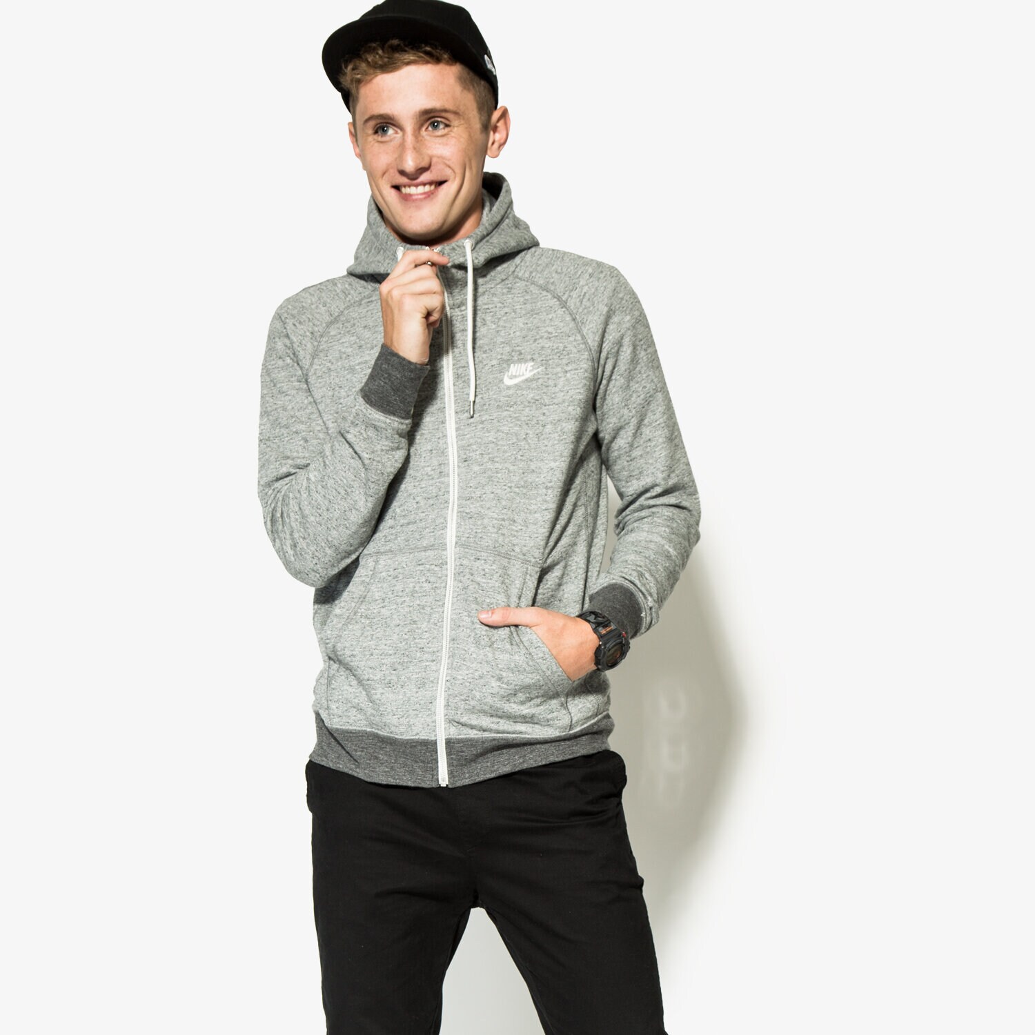 pánská mikina NIKE MIKINA M NSW LEGACY HOODIE FZ FT 805057091 ŠEDÁ