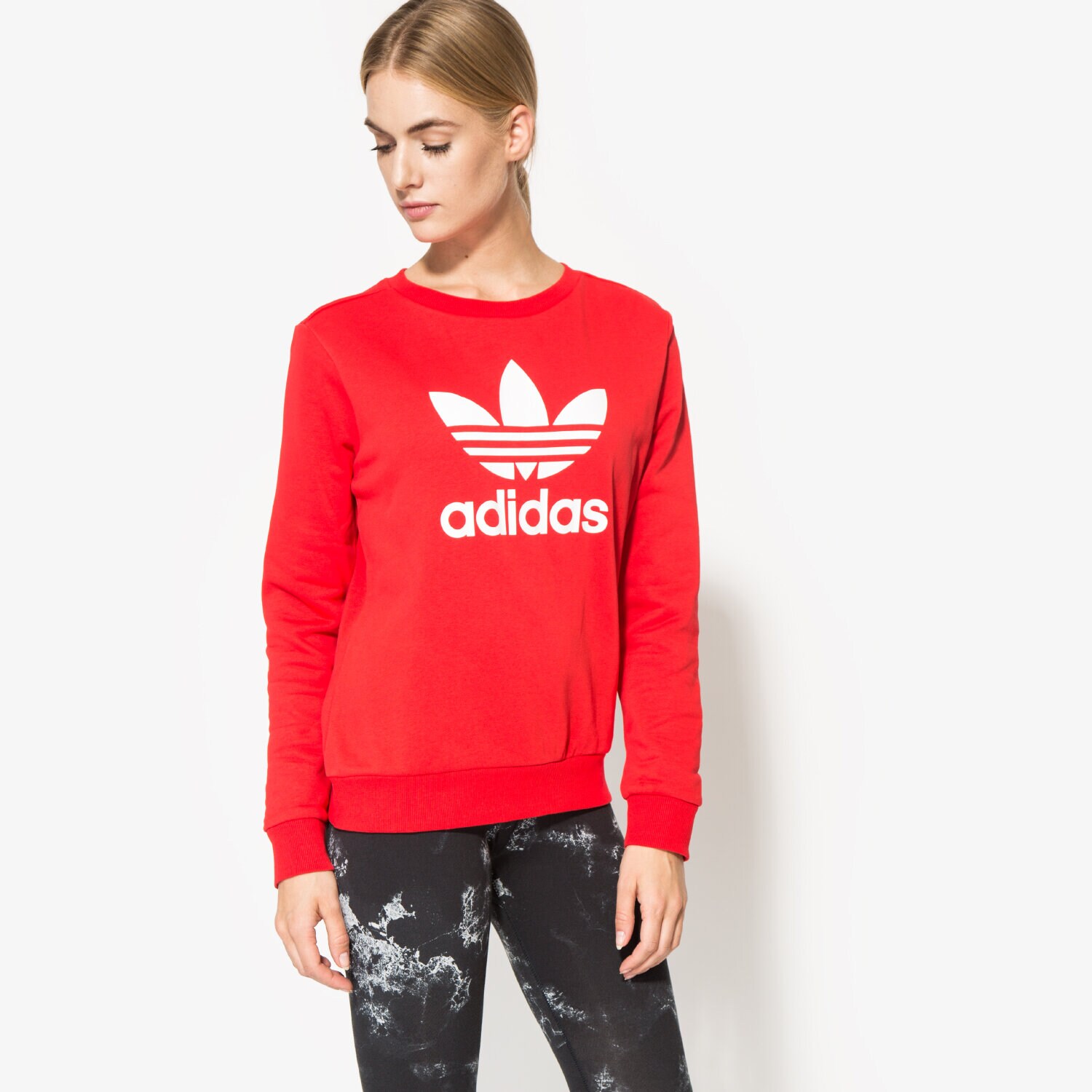 dámská mikina ADIDAS MIKINA CREW SWEATER AY8118 ČERVENÁ