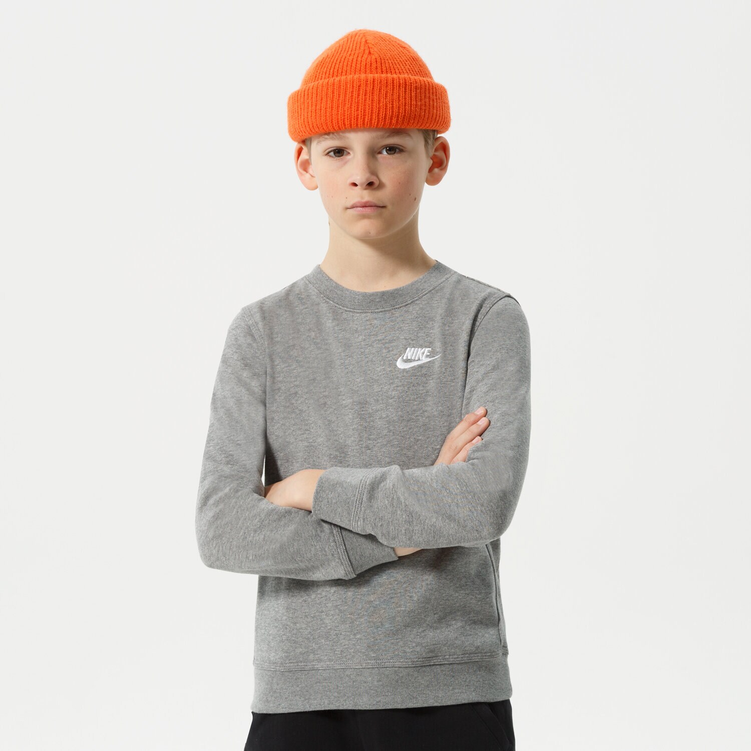 dětská mikina NIKE MIKINA SPORTSWEAR BOY DA0861-091 ŠEDÁ