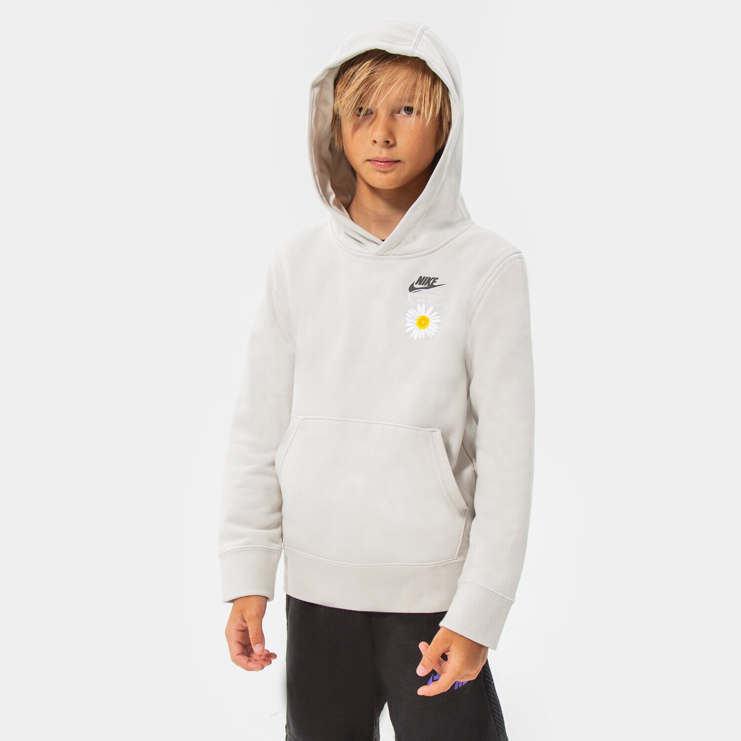 dětská mikina NIKE MIKINA S KAPUCÍ B NSW HBR STMNT HOODED PO BOY DM8092-072 BÉŽOVÁ