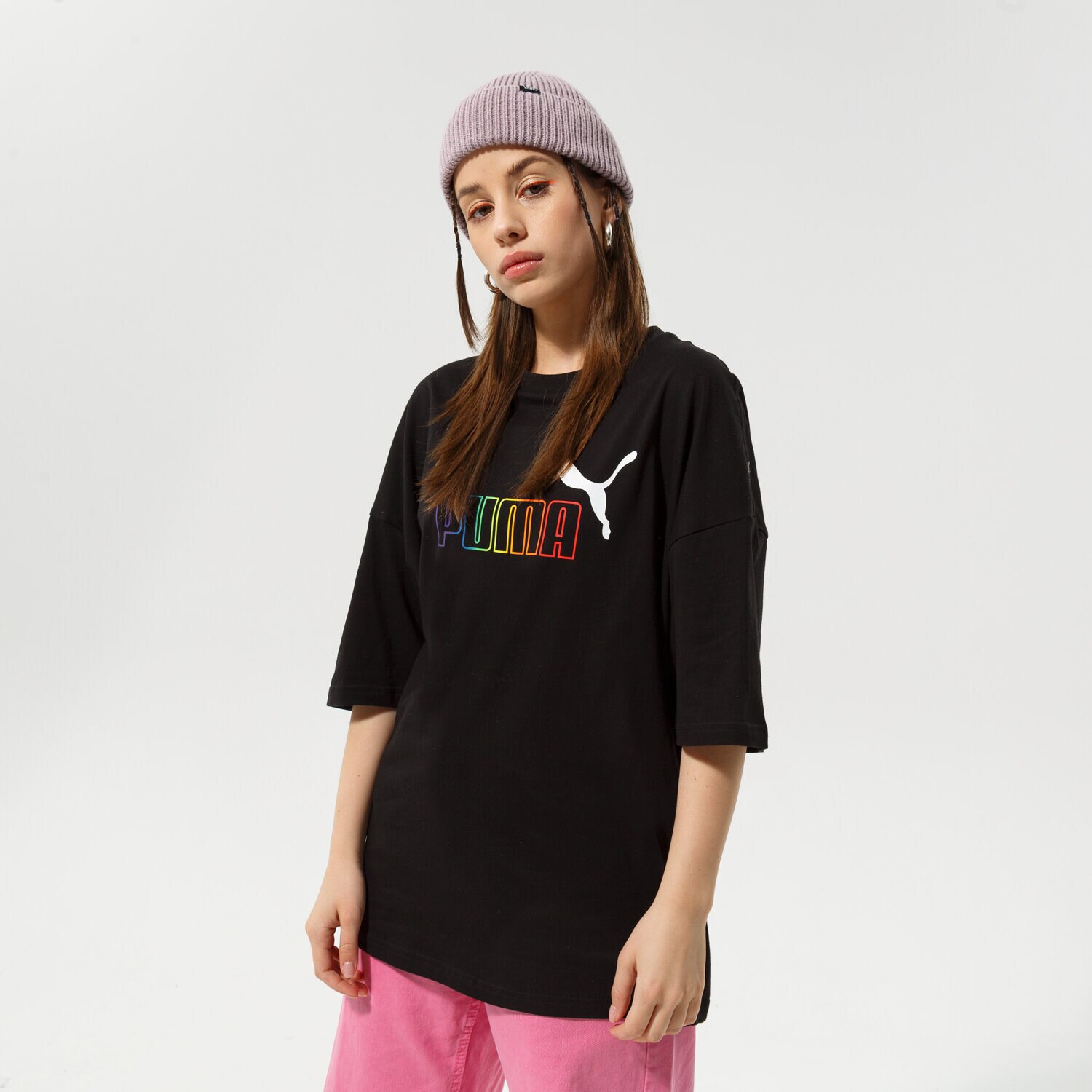 dámské tričko PUMA TRIČKO ESS+ RAINBOW TEE 848428 01 ČERNÁ