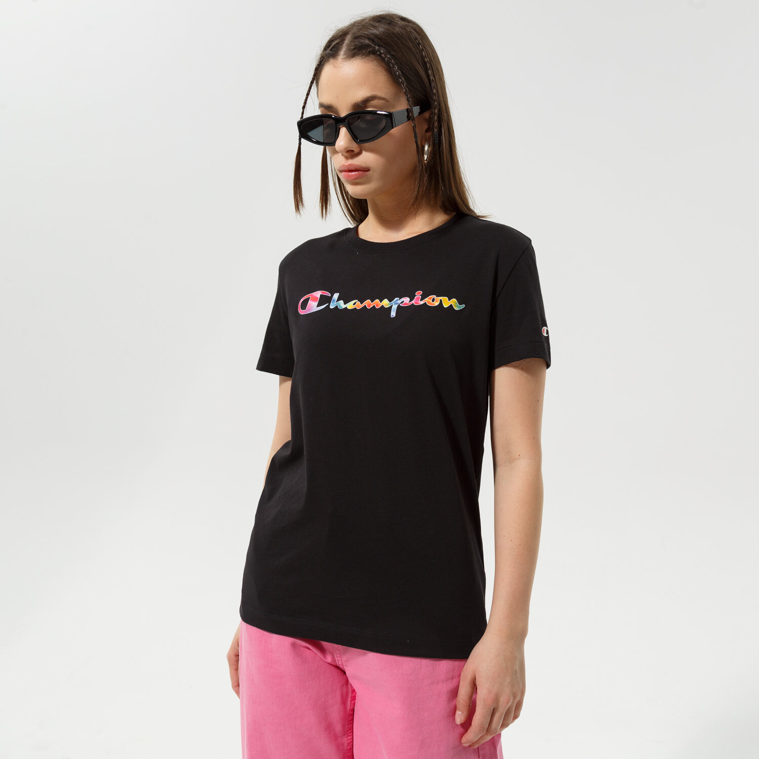 dámské tričko CHAMPION TRIČKO CREWNECK TRIČKO 114991KK001 ČERNÁ