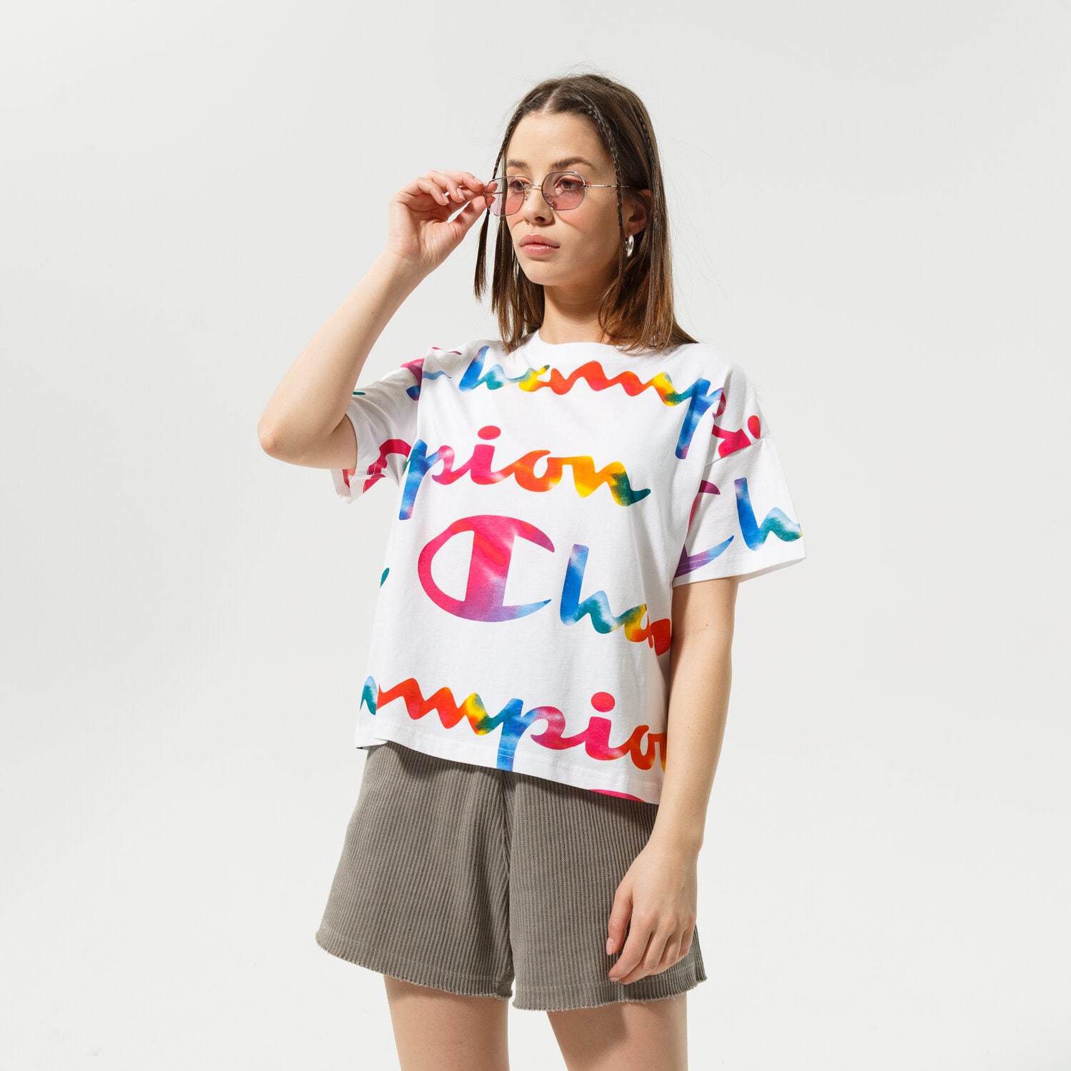dámské tričko CHAMPION TRIČKO CREWNECK TRIČKO 114994WL001 BÍLÁ