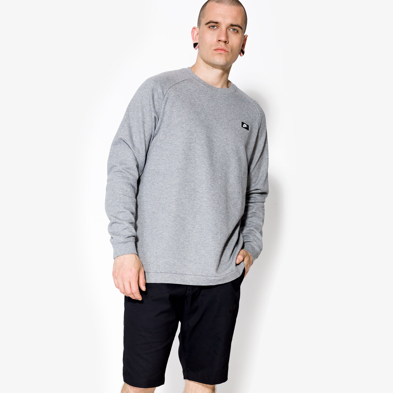 pánská mikina NIKE MIKINA M NSW MODERN CRW FT 805126091 ŠEDÁ